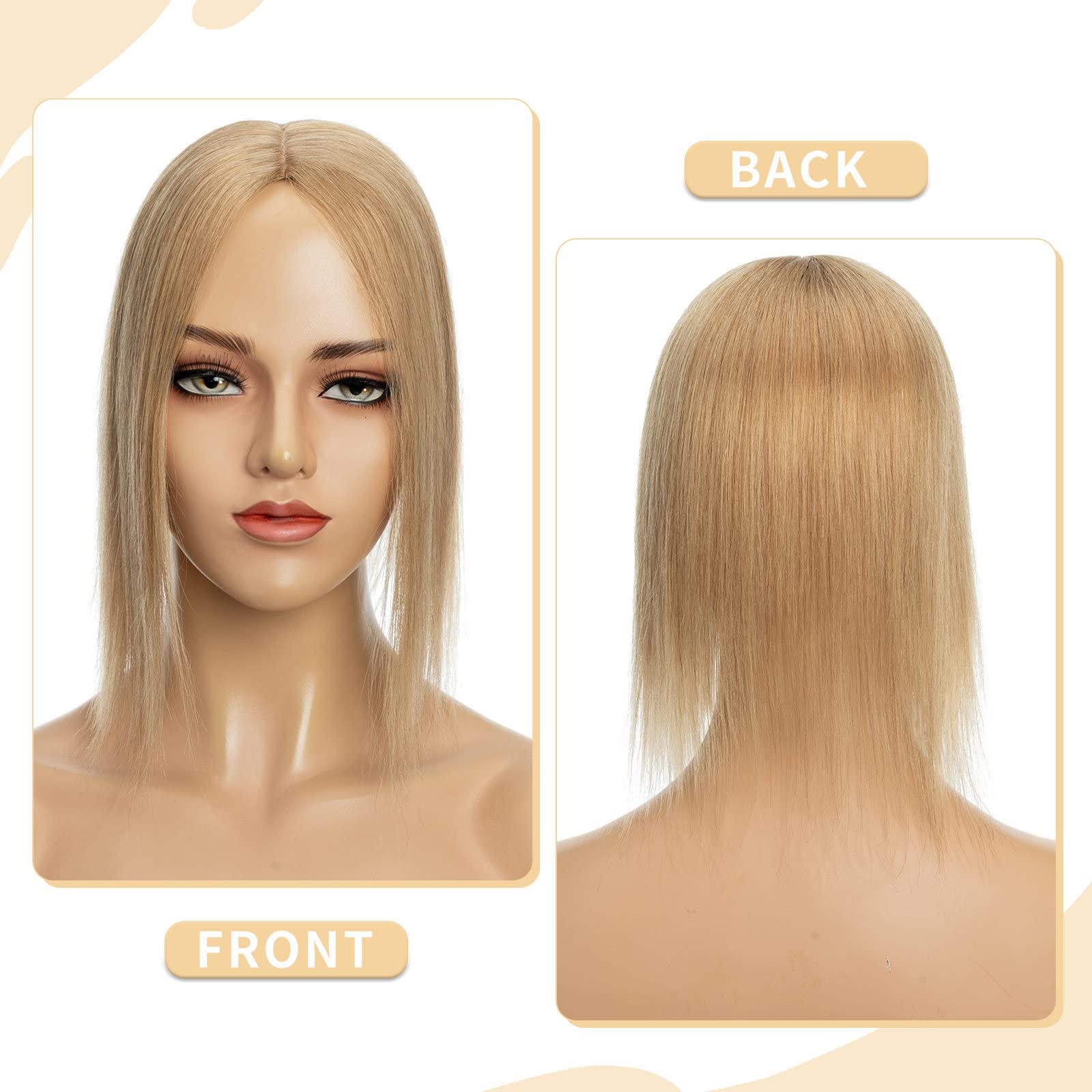 Hairro Real Human Hair Toppers for Women - Clip-In Hairpieces with Breathable Silk Base for Thinning Hair, Hair Loss & Grey Coverage | Perfect for Daily Wear, Special Occasions & Confidence Boosting