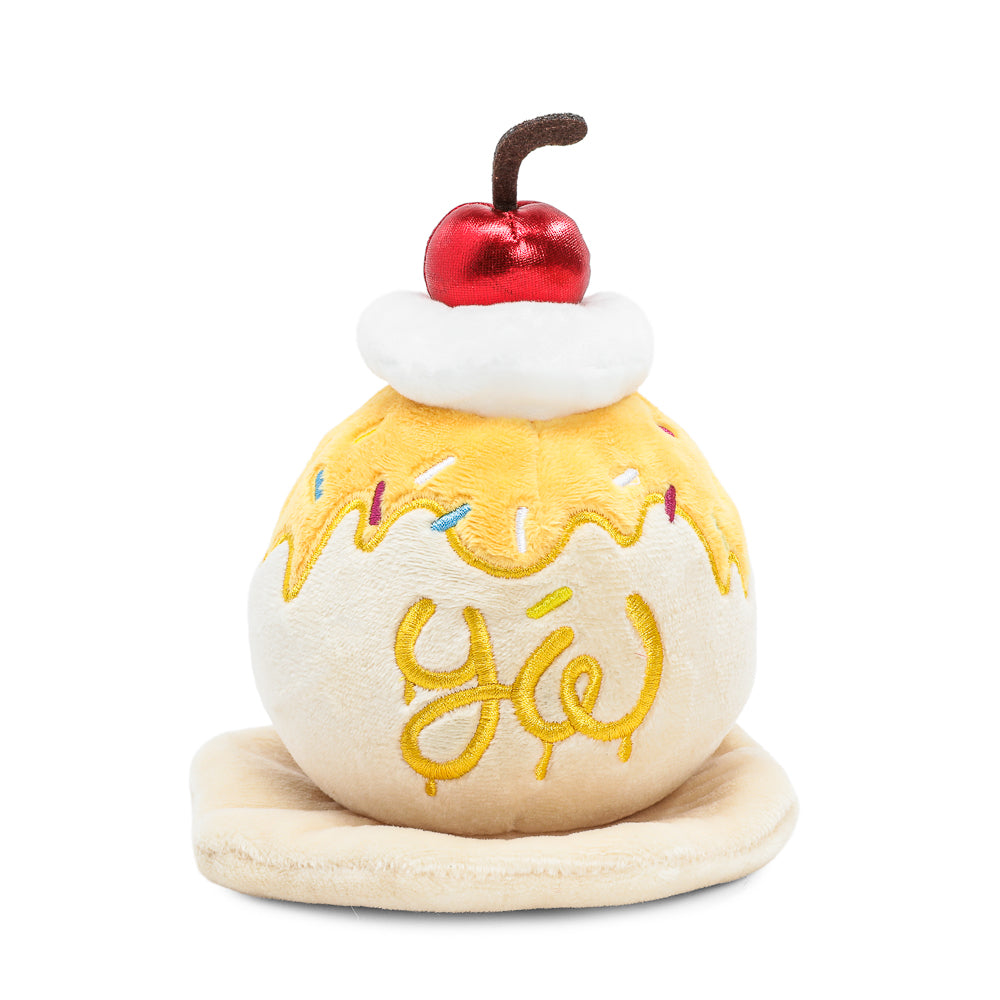 Yummy World Banana Split Interactive Plush Toy with Removable Ice Cream Scoops - Fun Pretend Play for Kids, Perfect for Birthday Gifts & Role Play Games