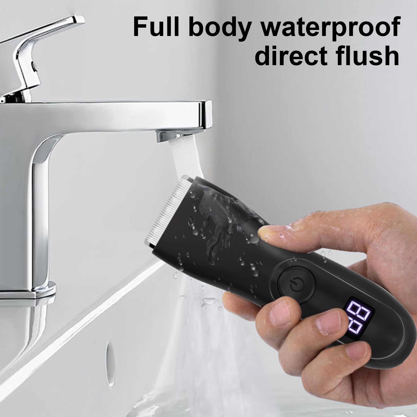 **Men's Electric Groin & Body Hair Trimmer - Waterproof Wet/Dry Pubic Shaver & Groomer for Smooth Skin - Perfect for Travel, Gym & Home Use**