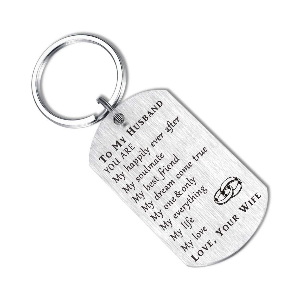 Romantic Soulmate Keychain - Engraved Anniversary & Valentine's Gift for Husband, Wife, Boyfriend, Girlfriend - Perfect Wedding, Birthday & Couples Gift for Special Occasions