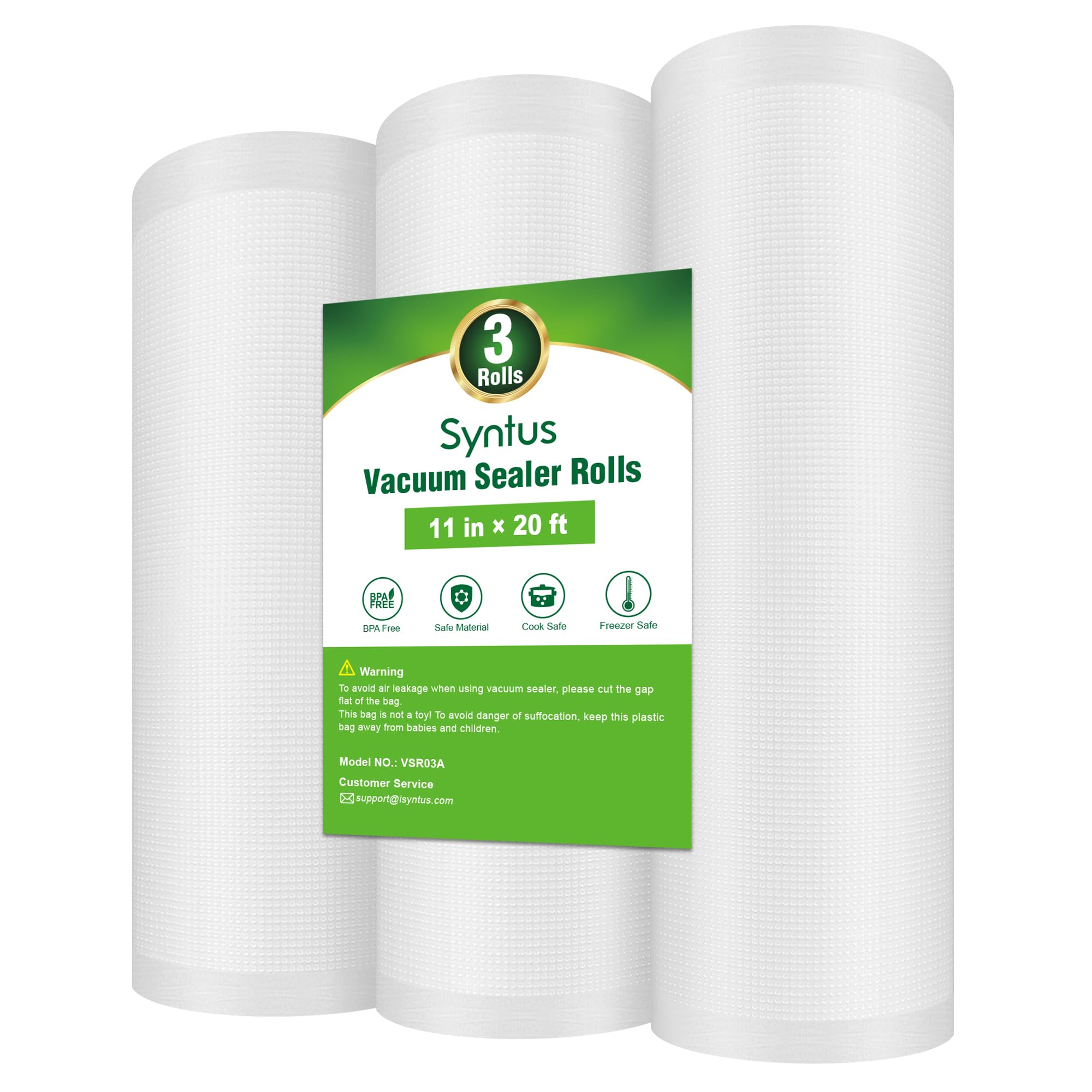 Syntus Vacuum Sealer Bags for Food Storage - 3 Rolls 11