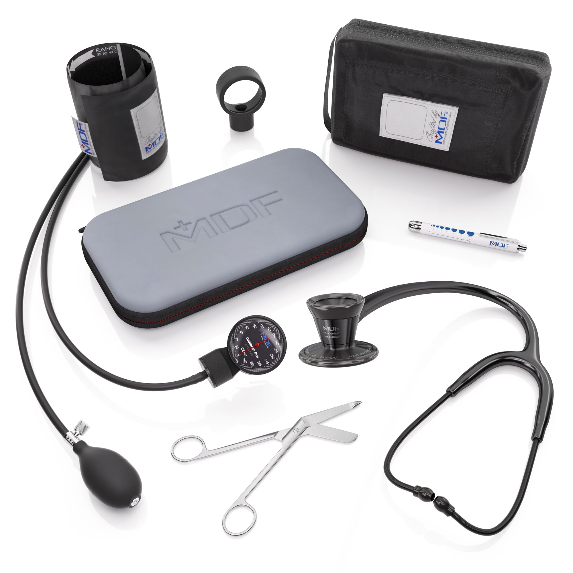 ProCardial® Titanium Cardiology Stethoscope Kit - Premium Blackout Edition for Doctors & Medical Professionals | Ideal for Heart Auscultation, Patient Diagnosis & Clinical Use