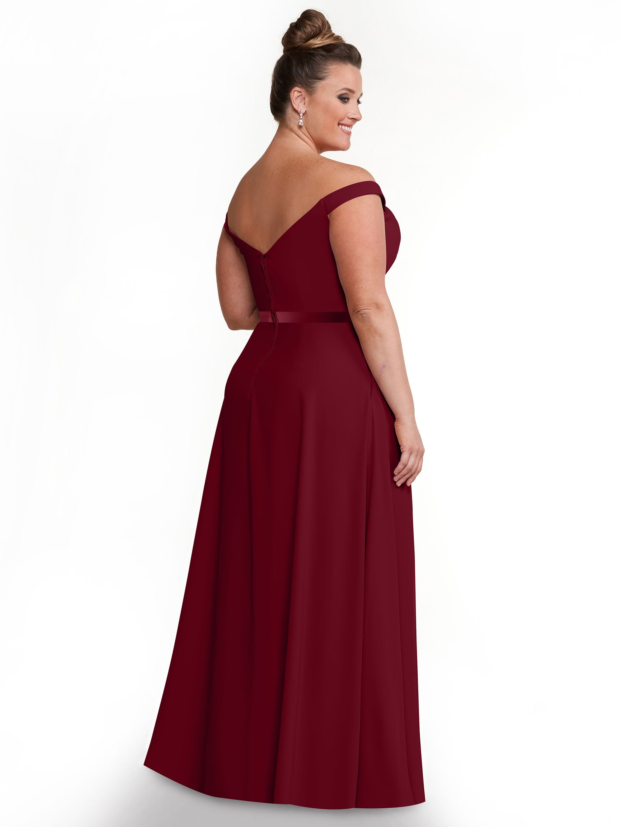 Elegant Off-The-Shoulder A-Line Chiffon Bridesmaid Dress with Sash - Size 80100 | Perfect for Weddings, Formal Events & Special Occasions