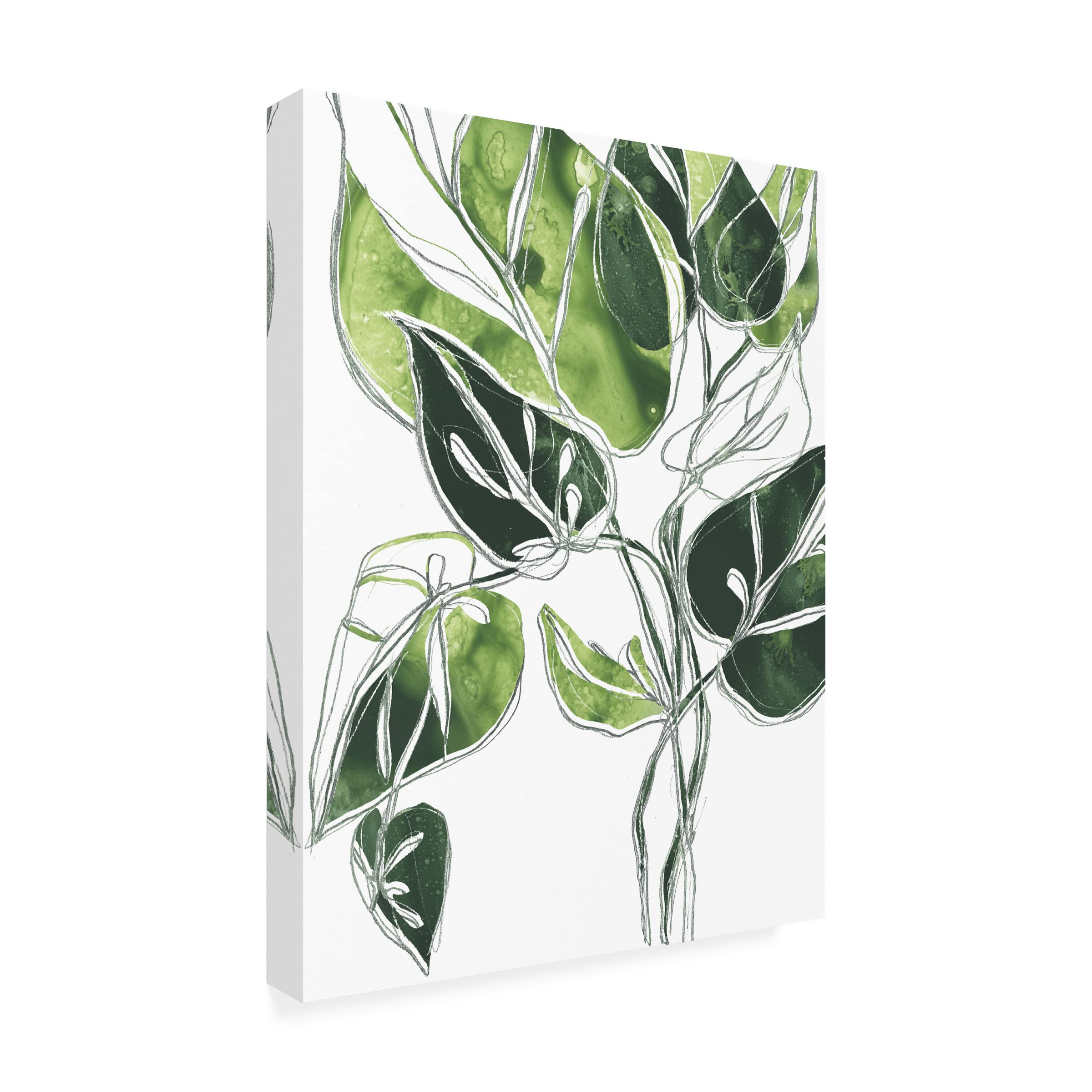 Expressive Palm II Canvas Wall Art by June Erica Vess - Modern Tropical Botanical Painting for Living Room, Bedroom & Office Decor