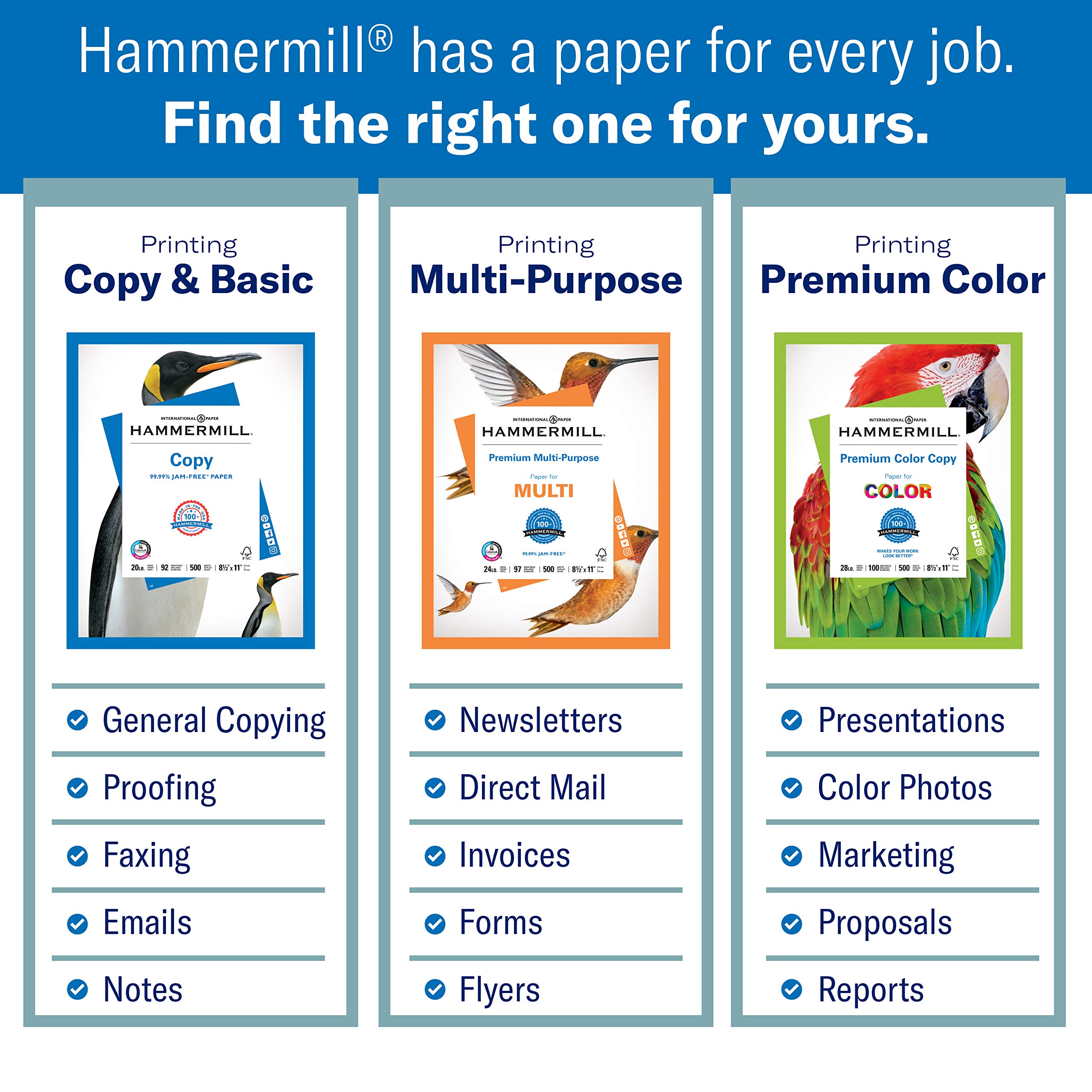 Hammermill 20 lb Ivory Colored Printer Paper, 8.5 x 11 Inches, 500 Sheets/Ream - Pastel Paper for Crafting, Scrapbooking & Office Use | Made in USA | Premium Quality Paper for Printing, Invitations & School Projects