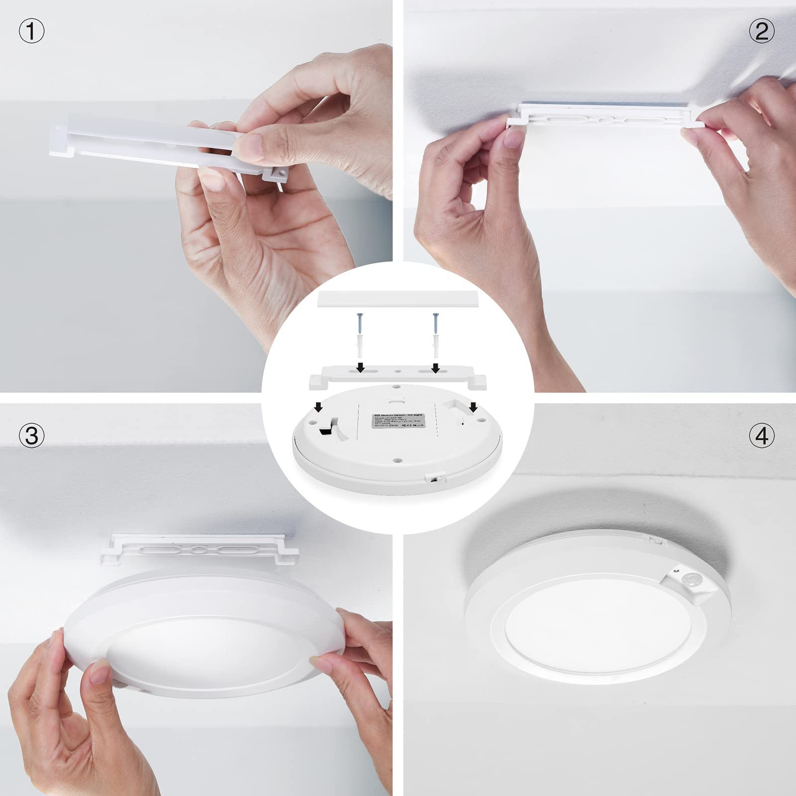 LINEWAY Motion Sensor Ceiling Light - Battery Operated Indoor LED Light (210LM) for Closet, Basement, Stairway, Cabinet, Pantry - Easy Installation & Energy Saving