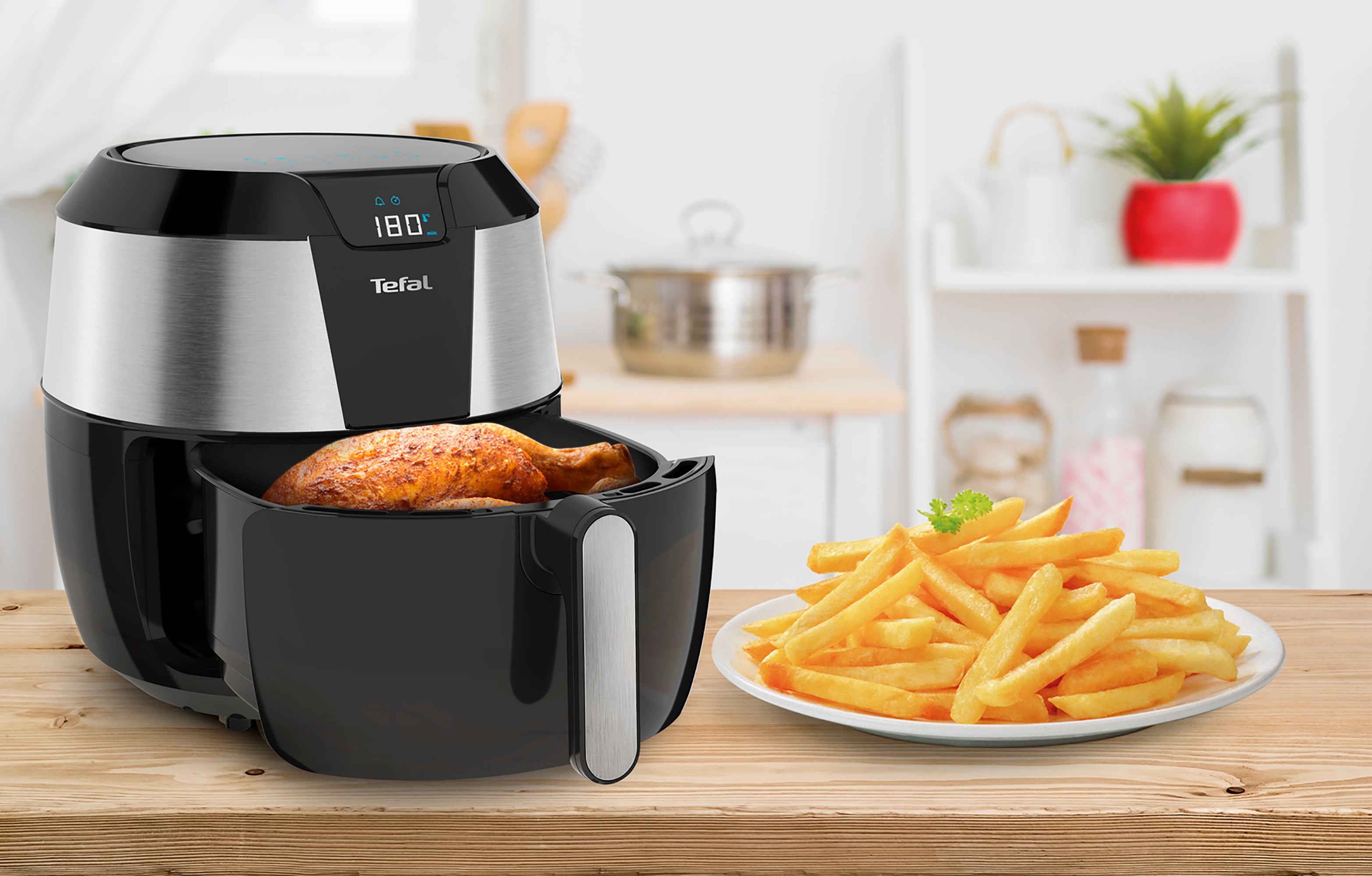 Tefal Easy Fry Deluxe XXL Air Fryer EY701D - 5.2L Large Capacity, 2000W, 8-in-1 Digital Air Fryer with Timer & Auto Shut-Off | Perfect for Healthy Frying, Roasting, Baking | Ideal for Family Dinners & Party Snacks