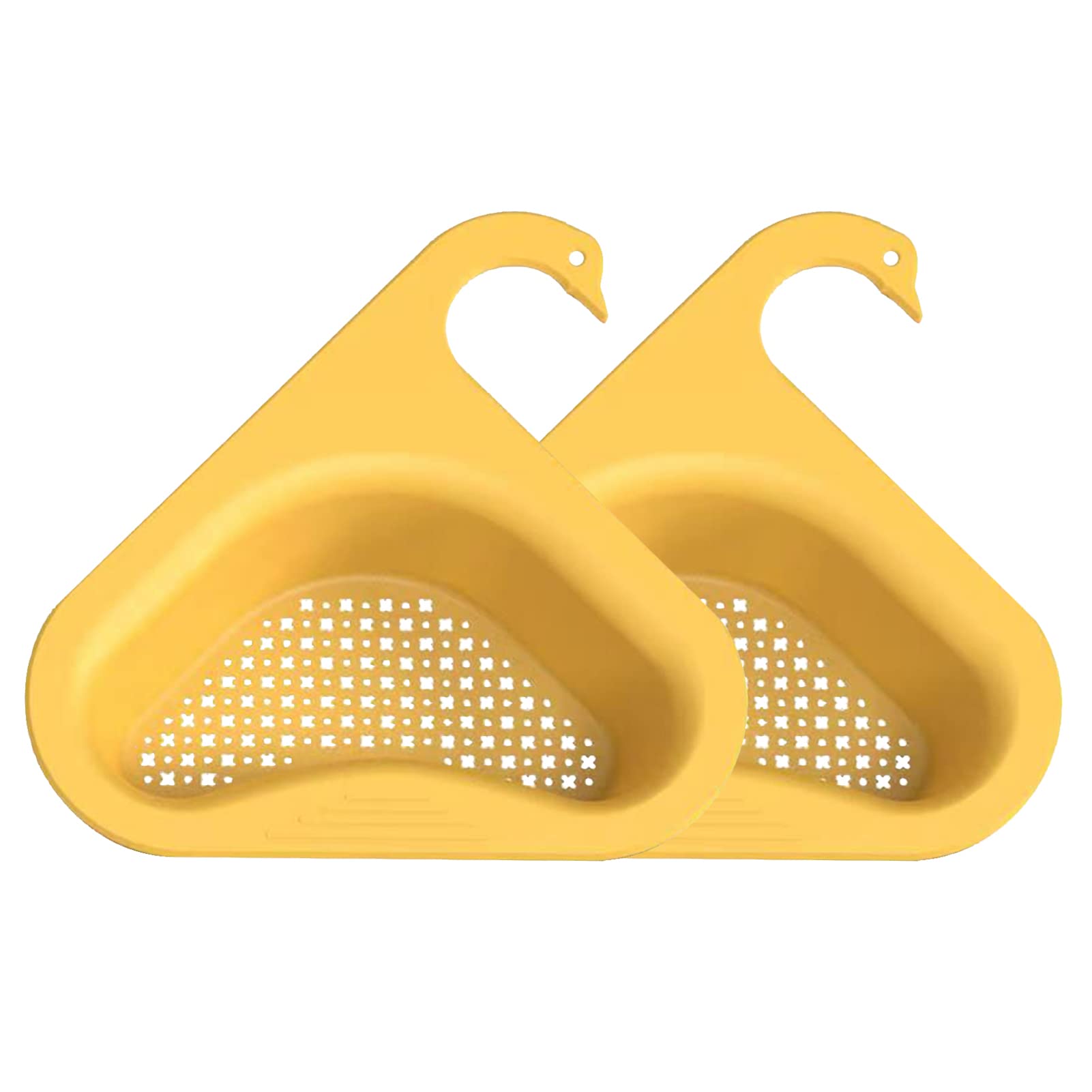 Multi-Functional Hanging Filtering Draining Rack - Triangular Sink Strainer Basket, Swan Drain Basket, Kitchen Corner Food Strainer for Sink | Perfect for Kitchen & Bathroom Organization, Dish Drying & Food Waste Collection