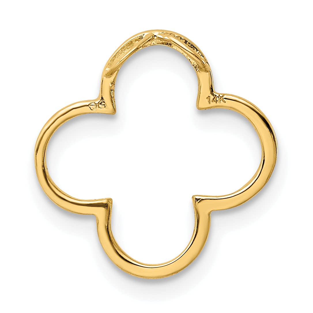 14K Gold Quatrefoil Slide Pendant Necklace - Elegant & Dainty Jewelry for Women, Perfect for Layering, Gifts & Everyday Wear