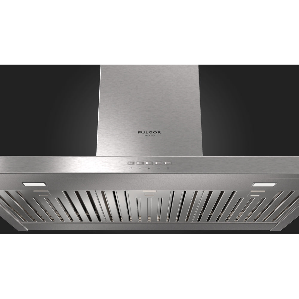 Fulgor Milano 30 Inch 600 CFM Stainless Steel Wall Mount Range Hood - F4CW30S1 | Powerful Ventilation for Modern Kitchens | Perfect for Cooking, Grilling & Baking