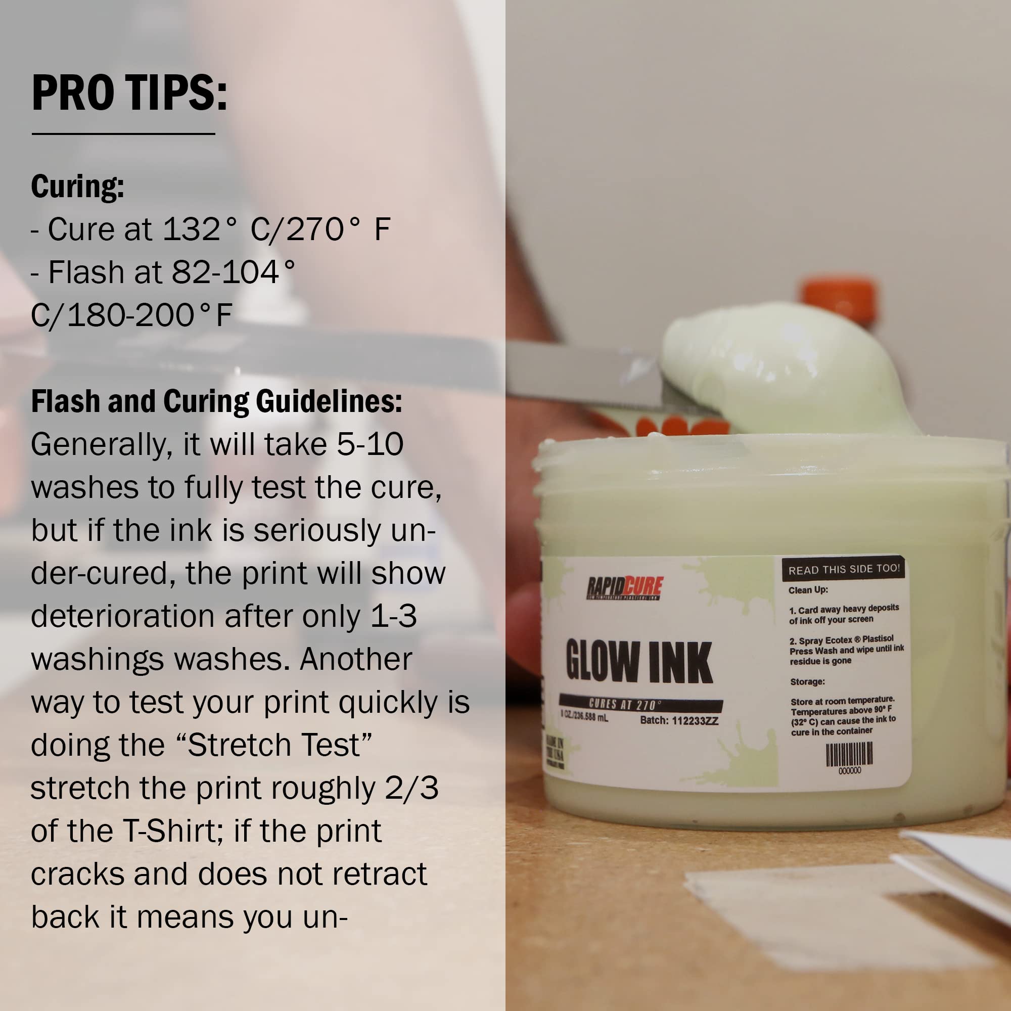 Glow in The Dark Screen Printing Ink - Rapid Cure® Plastisol Fabric Paint (1 Gallon, 128oz) - Fast Drying, USA Made for DIY T-Shirts, Posters & Custom Apparel
