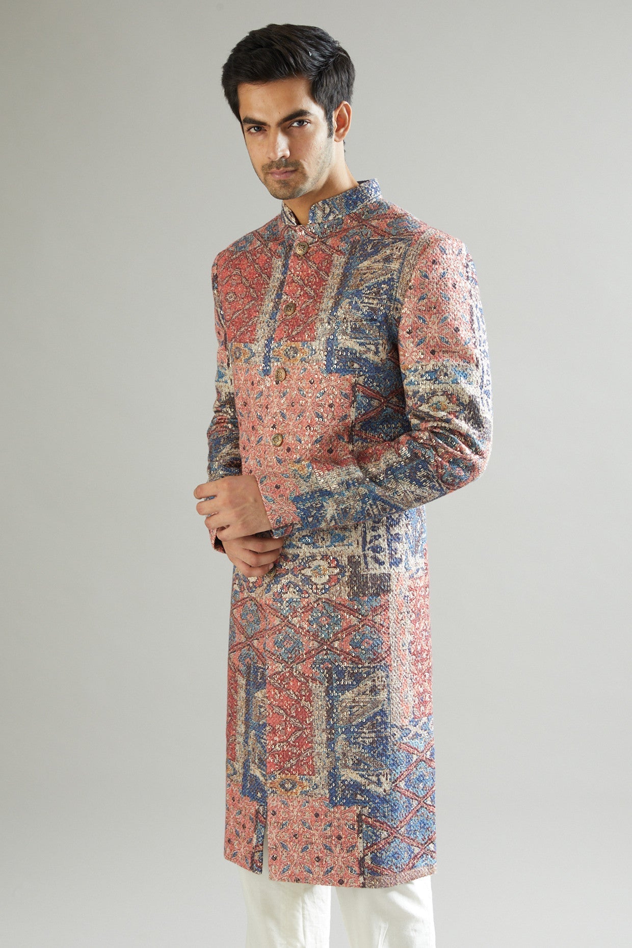 Stylish Maroon Printed & Embroidered Kurta for Men | Traditional Indian Tunic | Perfect for Festivals, Weddings & Cultural Events