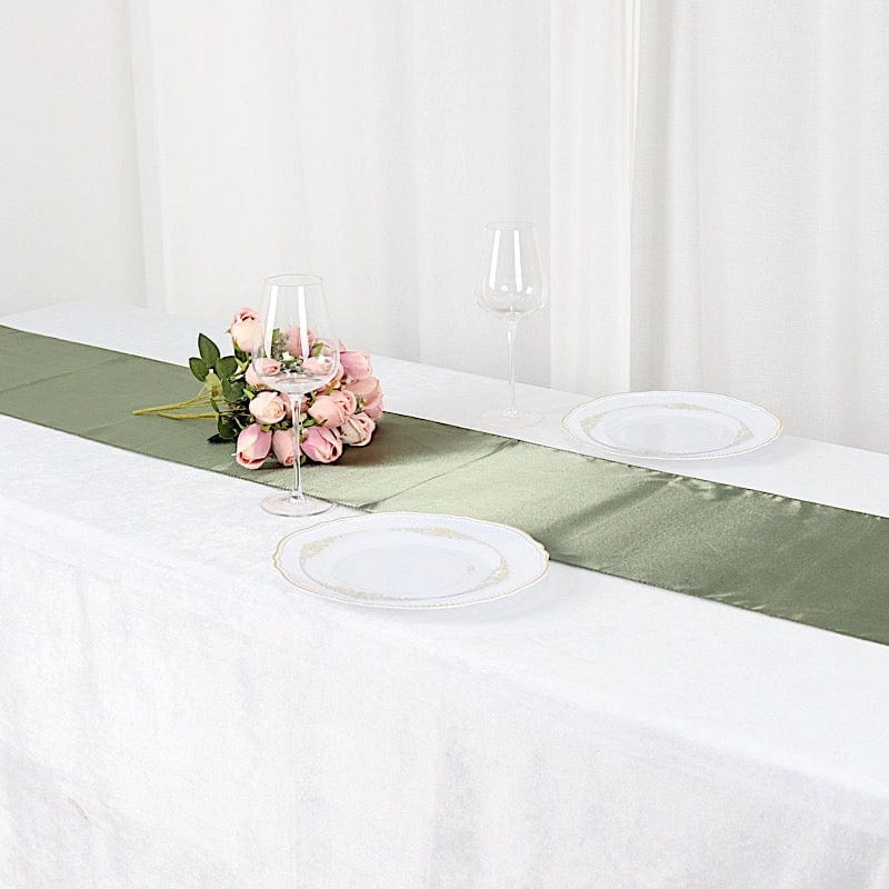 12x108 Inch Satin Table Runner for Wedding Decor - Elegant Banquet, Party & Special Event Table Covering - Perfect for Bridal Showers, Receptions & Formal Dinners