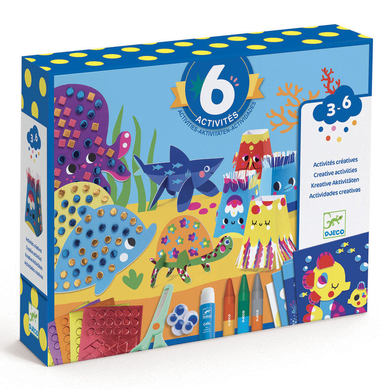 DJECO Seaside Delights Multi Craft Kit for Kids - DIY Beach Themed Art Projects, Creative Activities for Children - Perfect for Summer Crafts, Birthday Parties & Family Fun