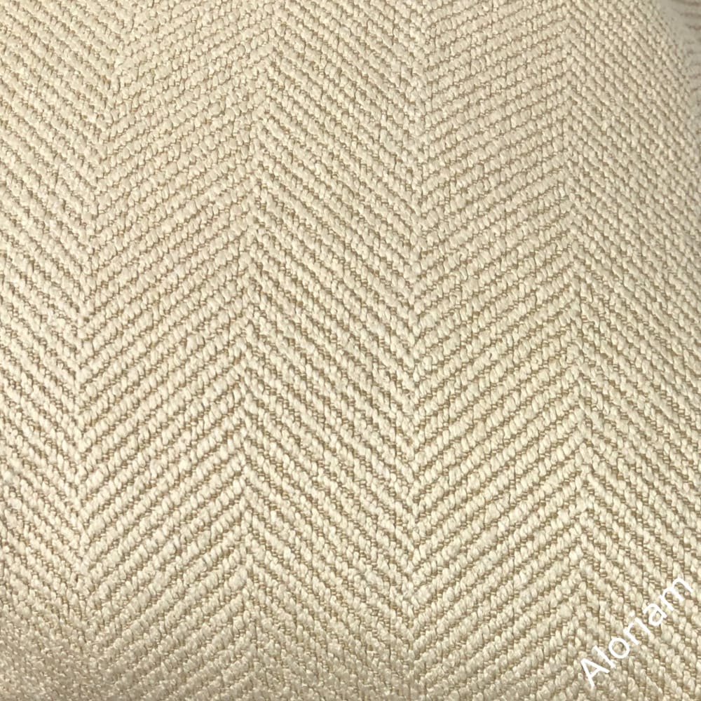 Parker Natural Ecru Herringbone Chevron Pillow Cover - Decorative Throw Pillow Case for Sofa, Bed, Couch & Home Decor - 18x18 Inches