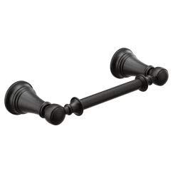 Moen YB8408BL Weymouth Pivoting Double Post Toilet Paper Holder - Matte Black Bathroom Accessory for Modern Homes & Commercial Spaces