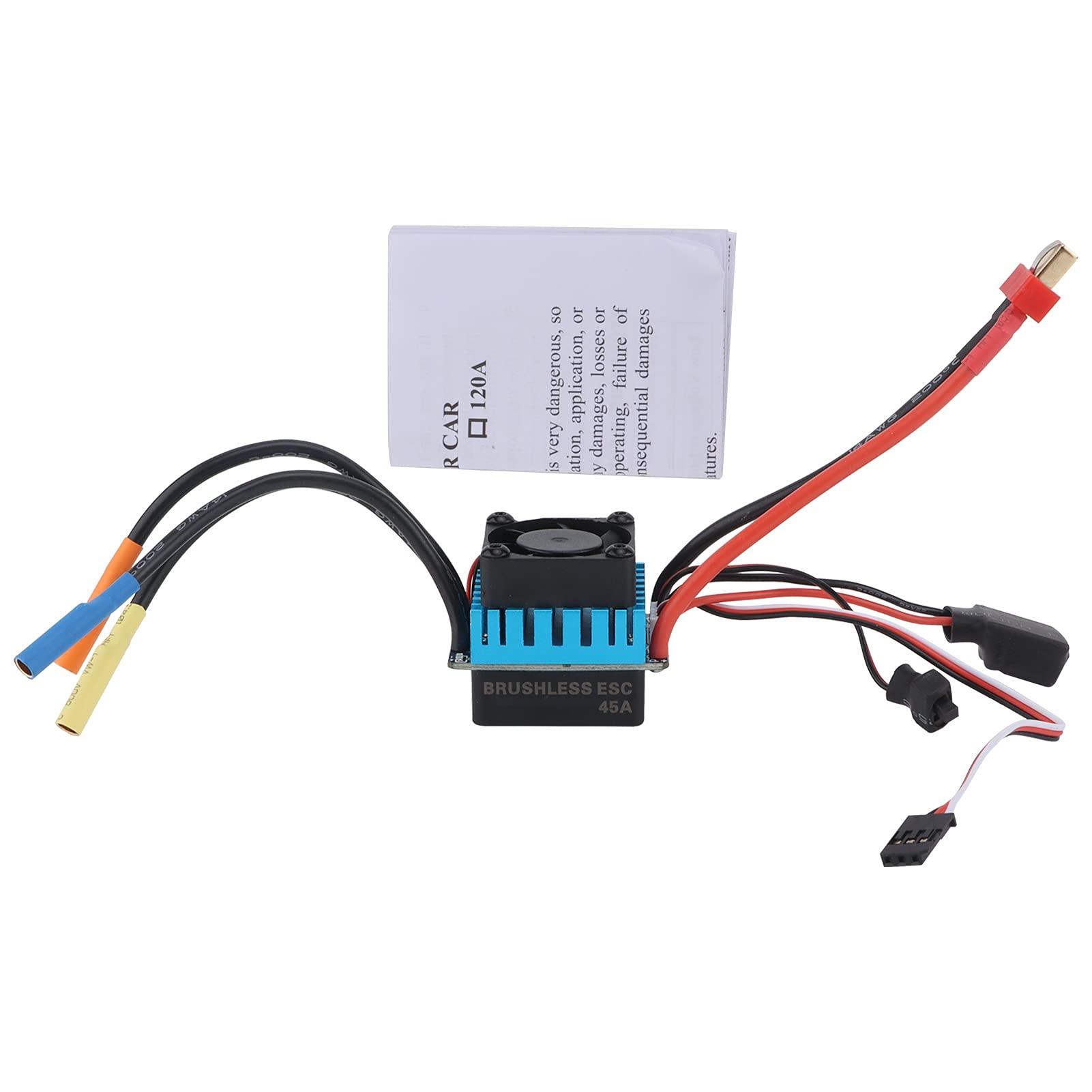 Dilwe 45A Sensorless Brushless ESC Waterproof Electronic Speed Controller for 1/10 RC Cars - Upgrade Parts for RC Trucks, Buggies & Crawlers - Perfect for Off-Road Racing & DIY RC Projects