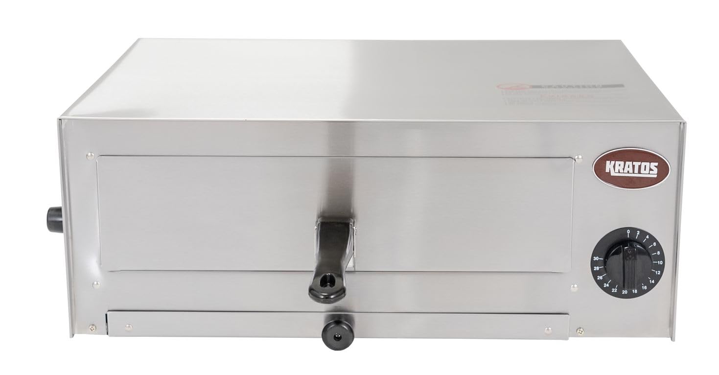 Commercial Countertop Pizza Oven - 1450W Stainless Steel Electric Pizza Maker with Timer for 12