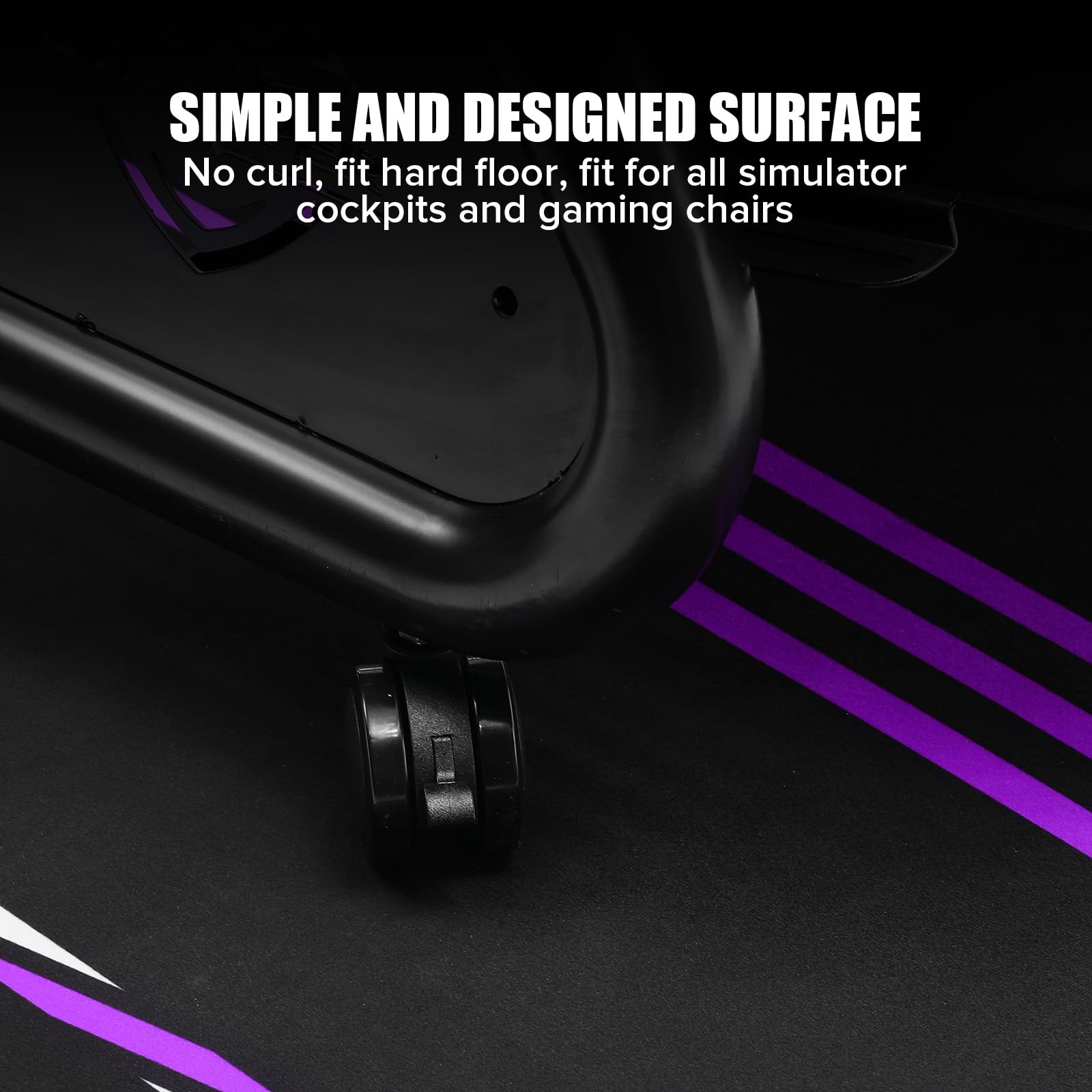 GTPLAYER Gaming Floor Mat for Sim Racing Cockpits - Non-Slip, Easy Clean Racing Mat (56.3x28 Inches, Purple) | Perfect for Gaming Chairs, Racing Setups & Home Office Use