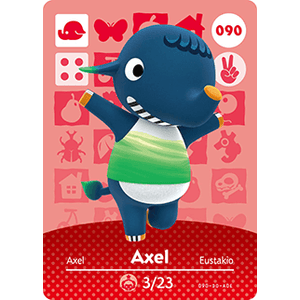Official Animal Crossing Amiibo Card - Axel (#090) - Collectible NFC Figure for Nintendo Switch & 3DS - Perfect for Gaming, Trading & Display