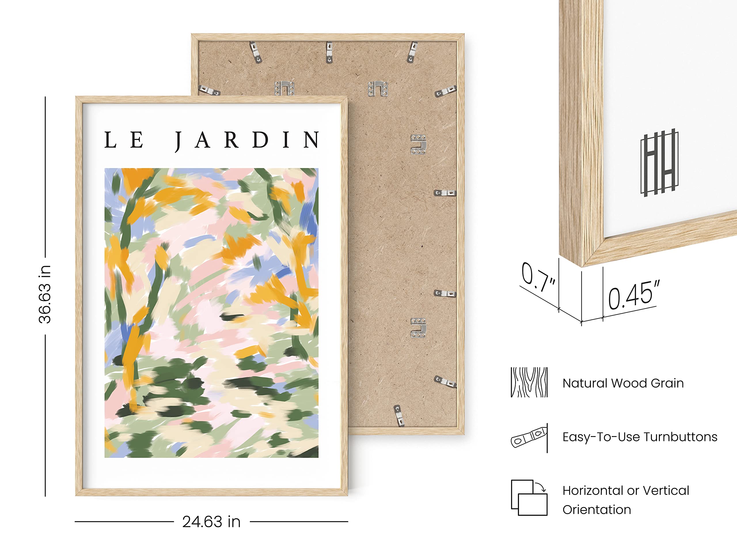 HAUS AND HUES Impressionist Art Posters - Danish Pastel Wall Decor, Modern Aesthetic Prints for Living Room & Bedroom - Le Jardin Exhibition Poster (Unframed, 24x36 Inches) - Perfect for Home, Office & Gallery Wall Decor