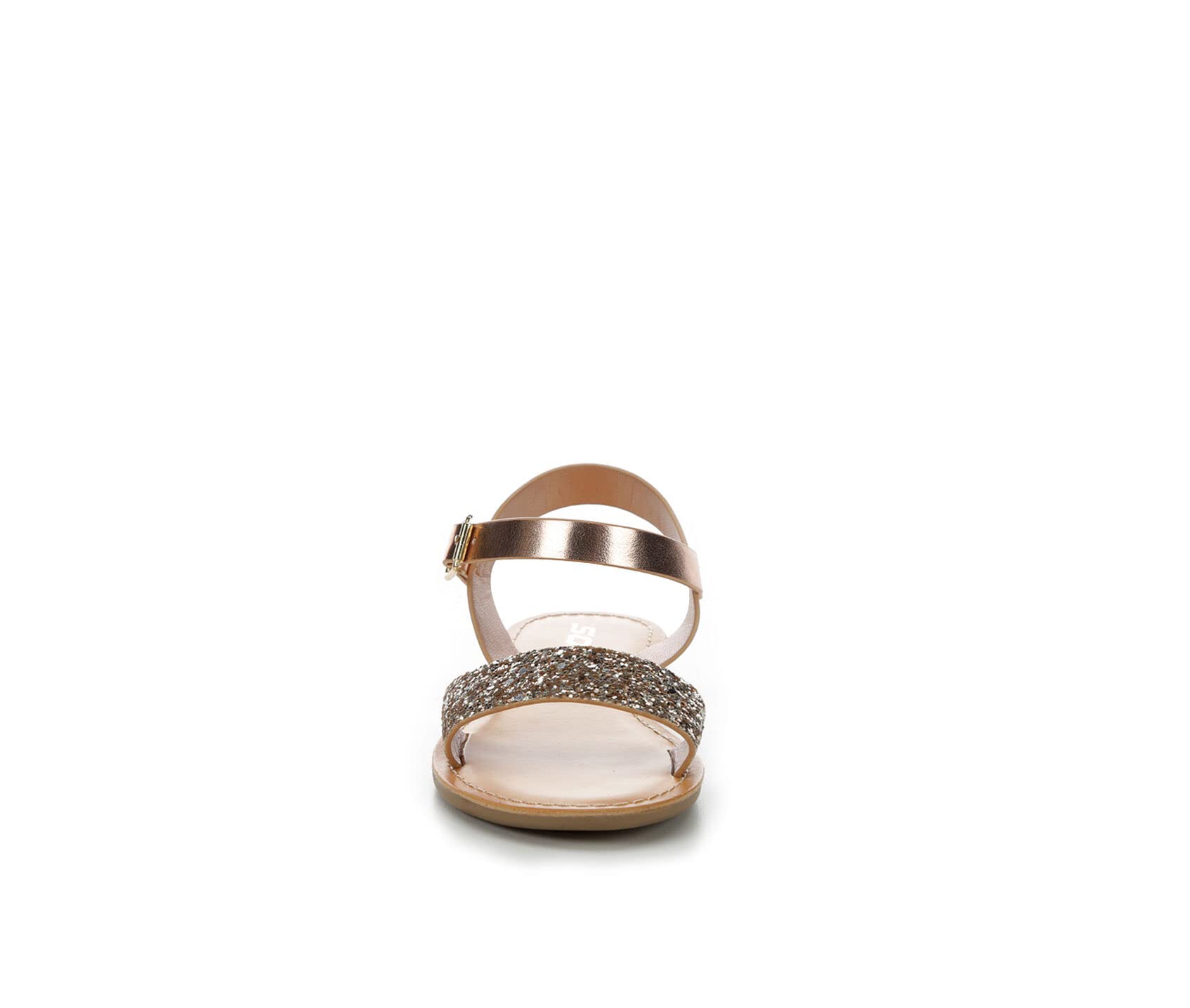 Girls' Summer Open Toe Sandals - Flat Dress Shoes for Toddler, Little Kid & Big Kid | SODA BIG BOSS Rose Gold | Size 4 & 4 Big Kid | Perfect for Beach, Pool & Casual Outings