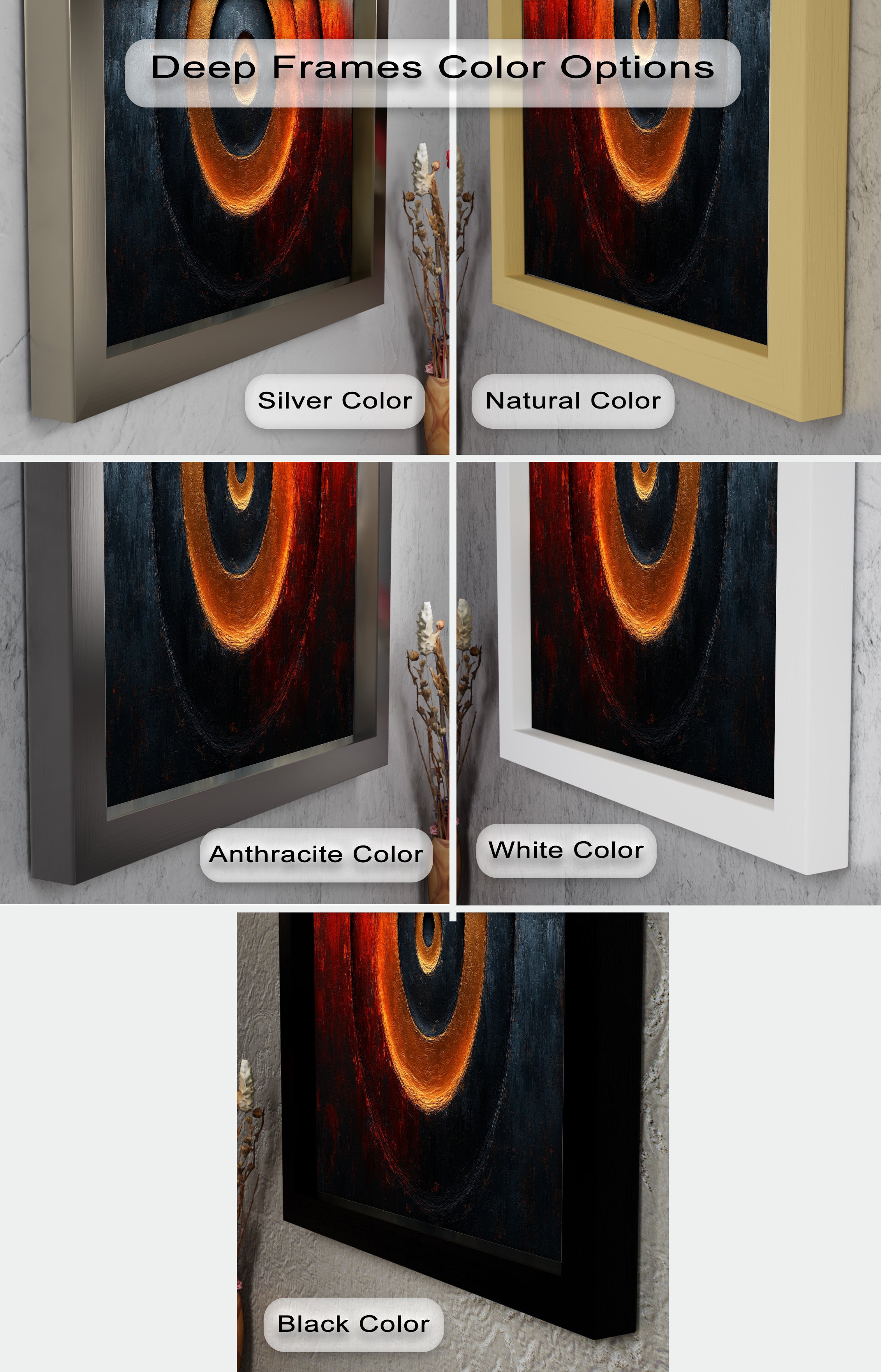 Abstract Gold Circle Wood Art - Modern Oil Painting Wall Decor for Living Room, Bedroom & Office | Handmade Canvas Artwork