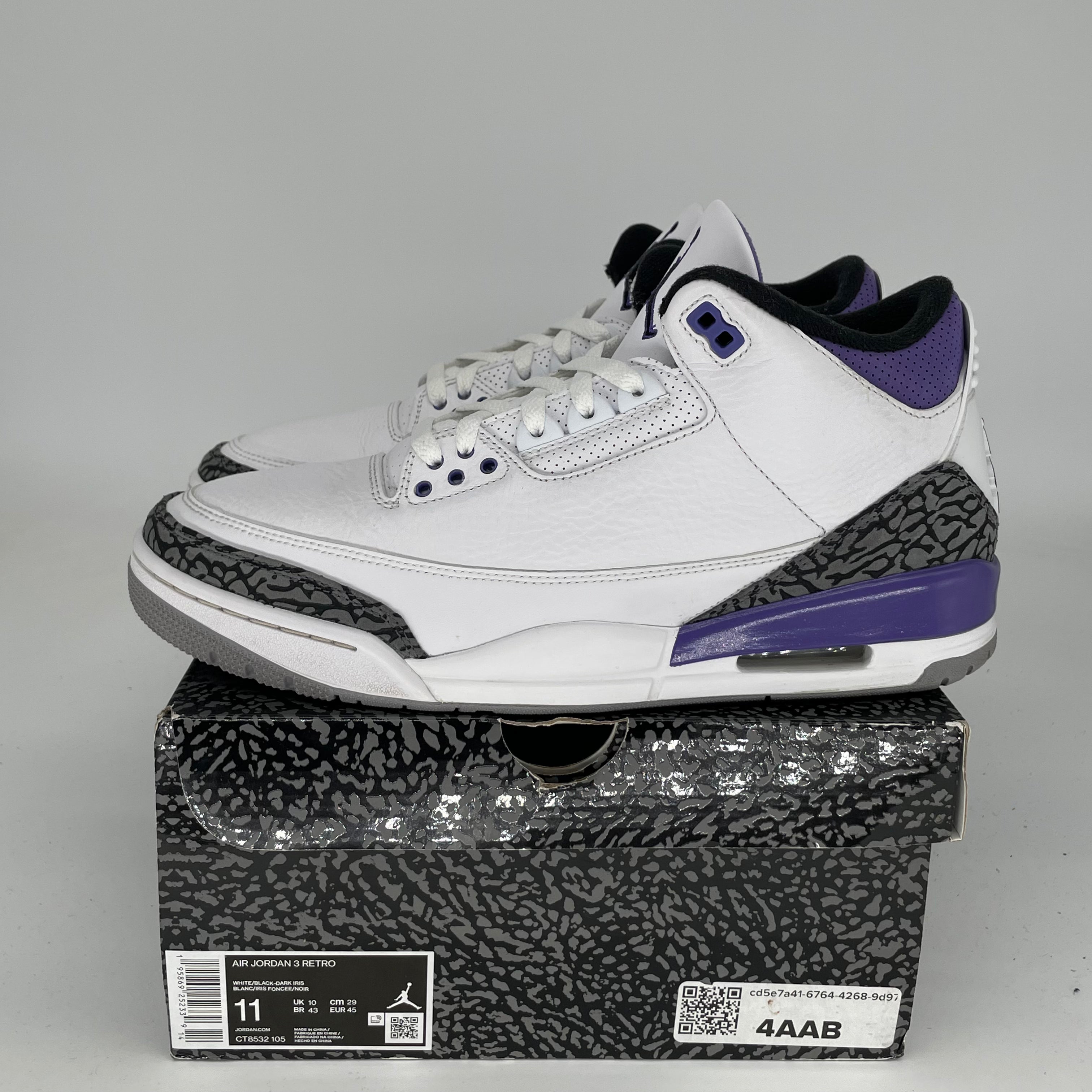 AIR JORDAN 3 DARK IRIS Men's Basketball Shoes Size 11 - CT8532 105 | Retro Sneakers for Running, Gym & Streetwear Fashion