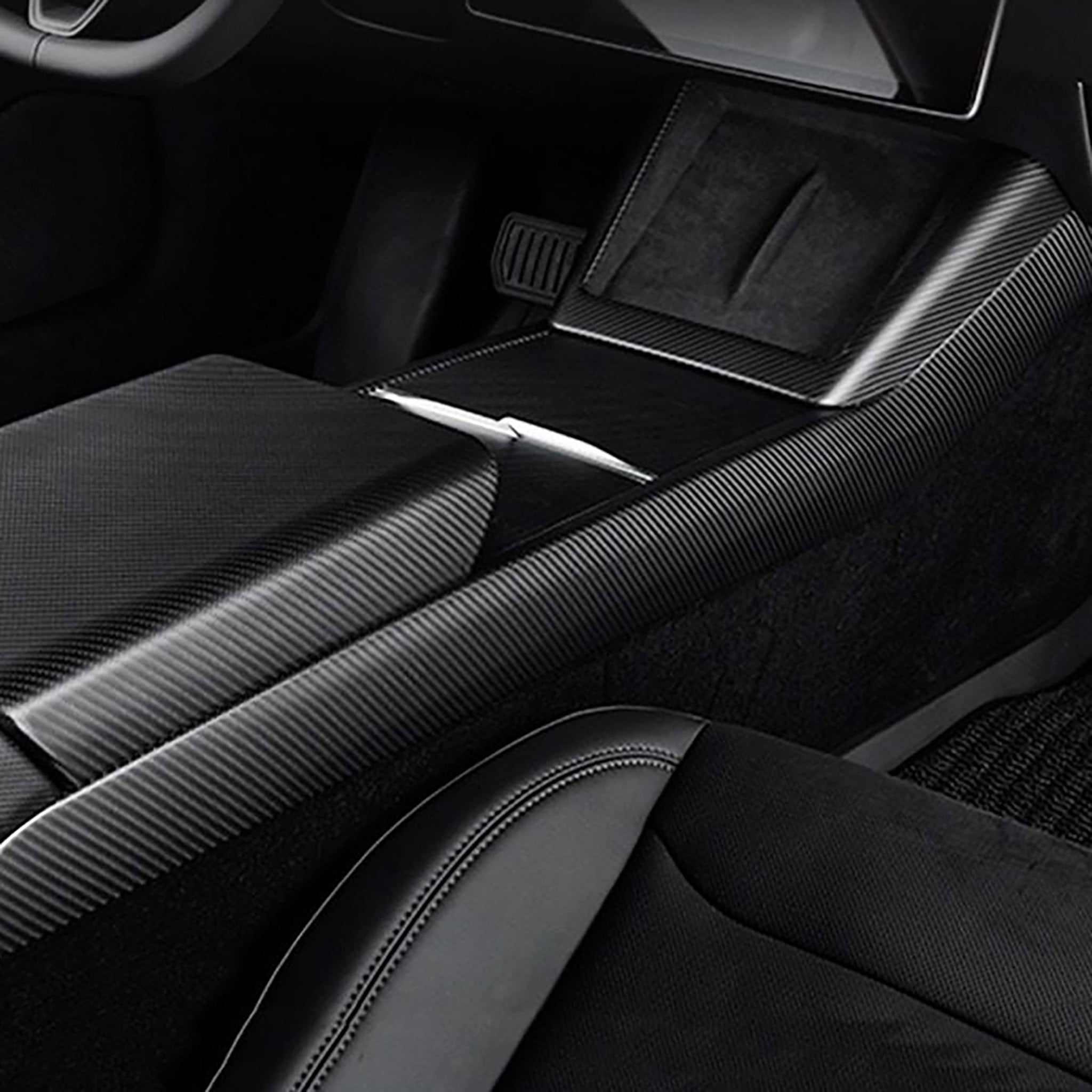 Premium Real Carbon Fiber Center Console Side Panel Covers for 2025+ Tesla Model Y Juniper - Interior Upgrade Accessories for Luxury & Sporty Look | Perfect for Car Enthusiasts & Tesla Owners