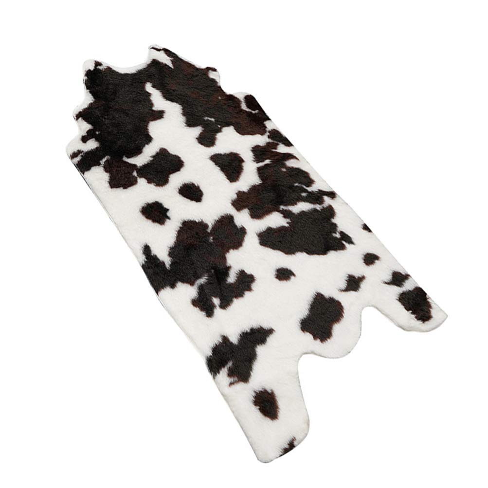 WINOMO Non-Slip Cow Print Area Rug - Soft Plush Faux Cowhide Shaggy Carpet for Living Room, Bedroom, Office - Perfect for Home Decor, Pet-Friendly & Cozy Floor Mat