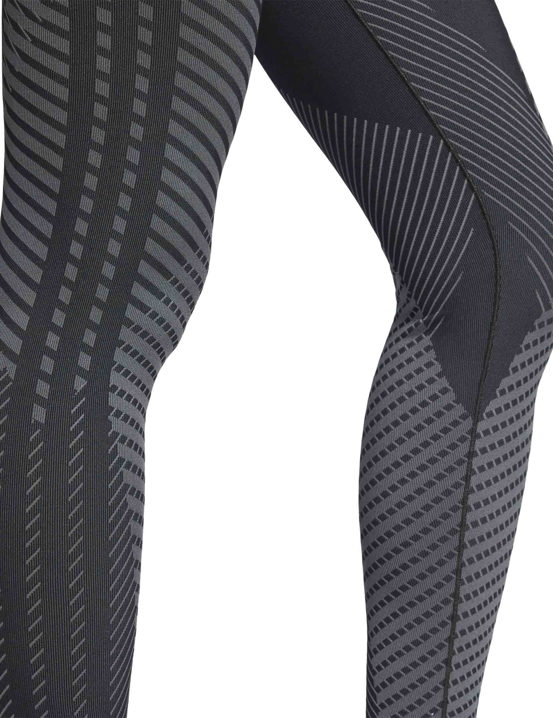 Women's Knitted 7/8 Training Leggings - Black & Grey - High Waist Yoga Pants for Workout, Running & Gym