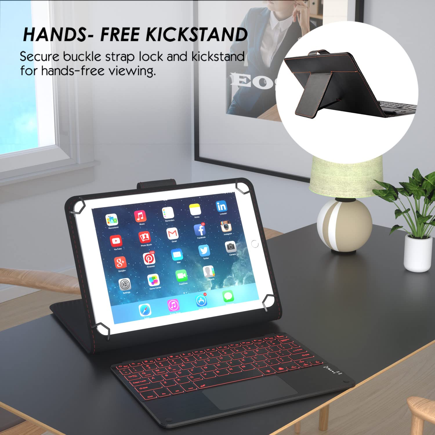 EOSO iPad Keyboard Case with Trackpad - Compatible with Apple iPad 10.2