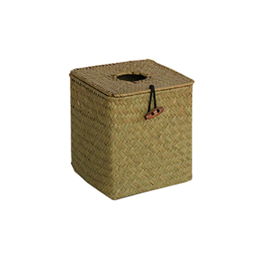 Decorative Woven Rectangular Tissue Box Cover - Stylish Home & Office Facial Tissue Holder Dispenser for Living Room, Bedroom, Desk - Perfect Gift Idea (Color: D)