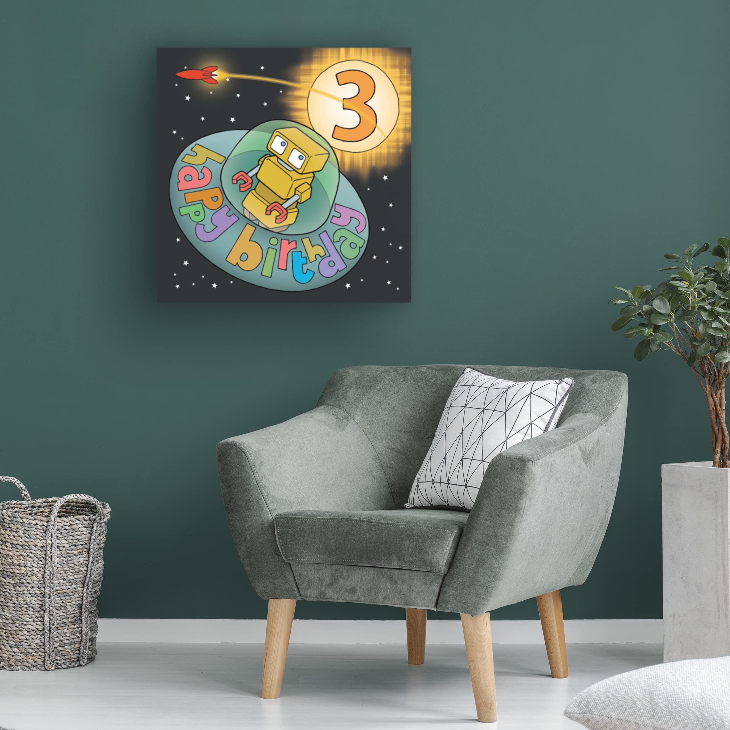 Trademark Fine Art 'Three Birthday Saucer' Canvas Wall Art by Duncan Wilson - Perfect for Living Room Decor, Birthday Gifts & Home Office Artwork