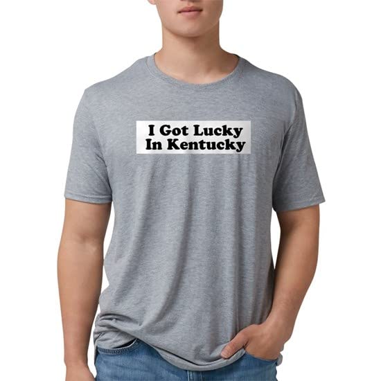 Stylish I Got Lucky in Kentucky Ash Grey Tri-Blend T-Shirt | Soft & Comfortable Vintage Tee for Men & Women | Perfect for Travel, Gifts & Kentucky Derby Events