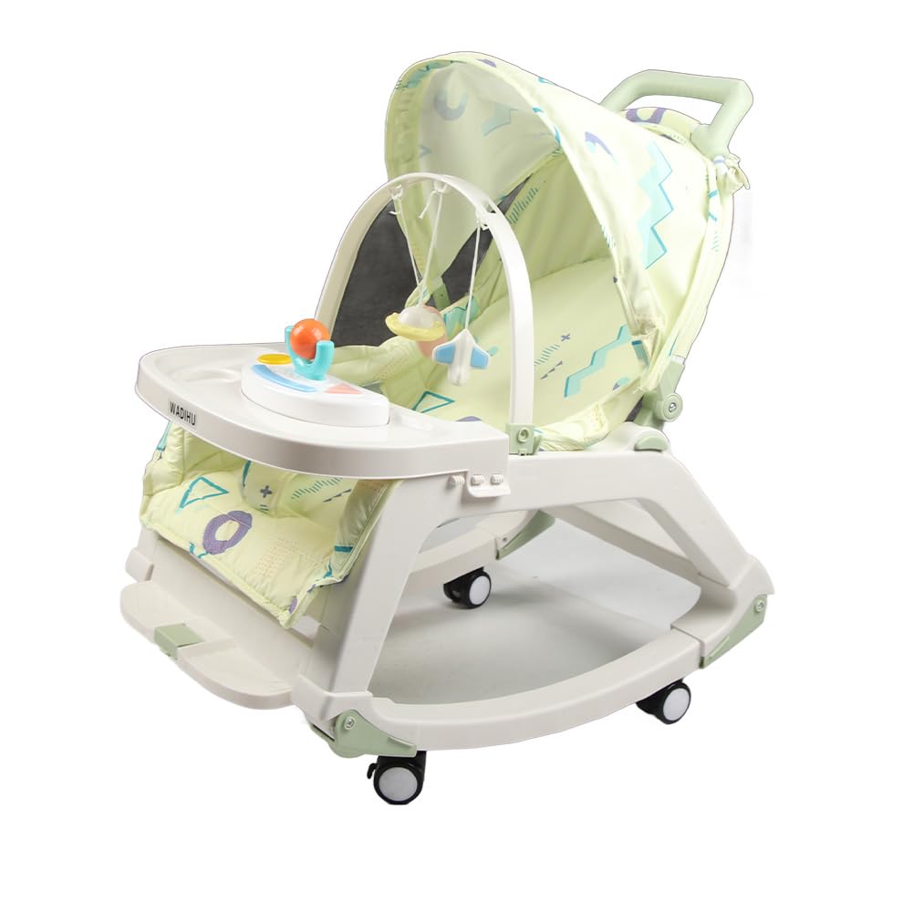 Portable Baby Rocking Chair - Soft Nylon Soothing Swing Chair for Newborns & Infants | Multi-Functional Rocker for Sleeping, Nursing & Playtime | Green Nursery Essential for Bedroom & Daycare