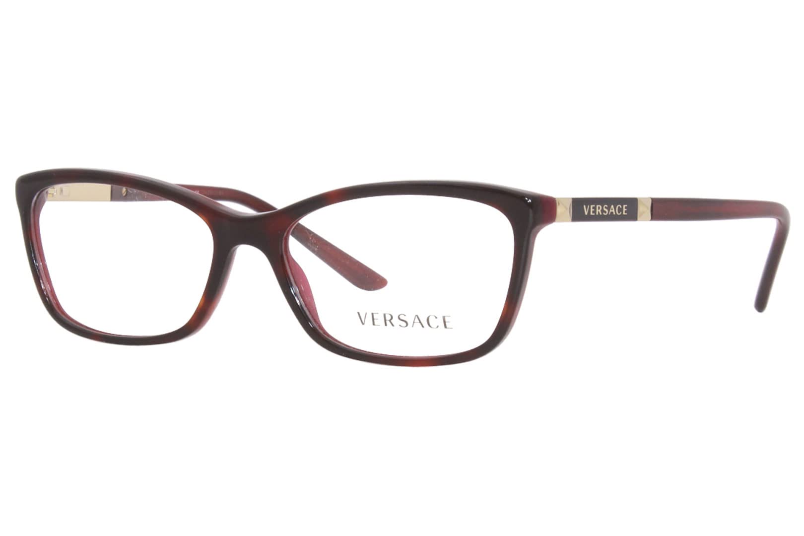 Versace VE3186 Eyeglass Frames 5184-54 - Havana Bordeaux Designer Optical Glasses for Men & Women | Luxury Eyewear for Fashion, Office & Everyday Use