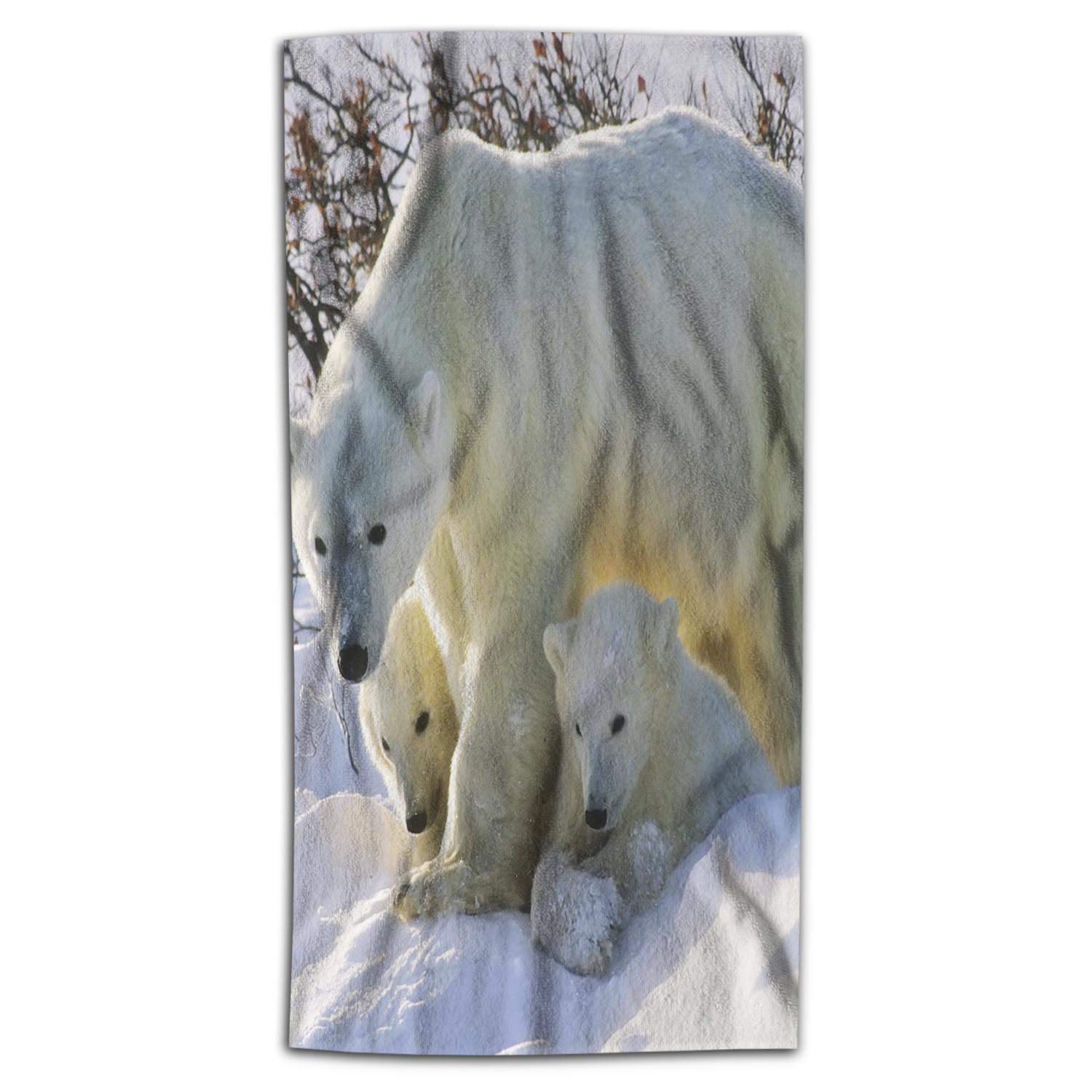 Soft Microfiber Polar Bear Bath Towel 32x64 Inch - Arctic Animal Design for Bathroom, Beach & Spa - Ultra Absorbent Quick-Dry Towel for Women & Men - Perfect for Home, Travel & Gifts