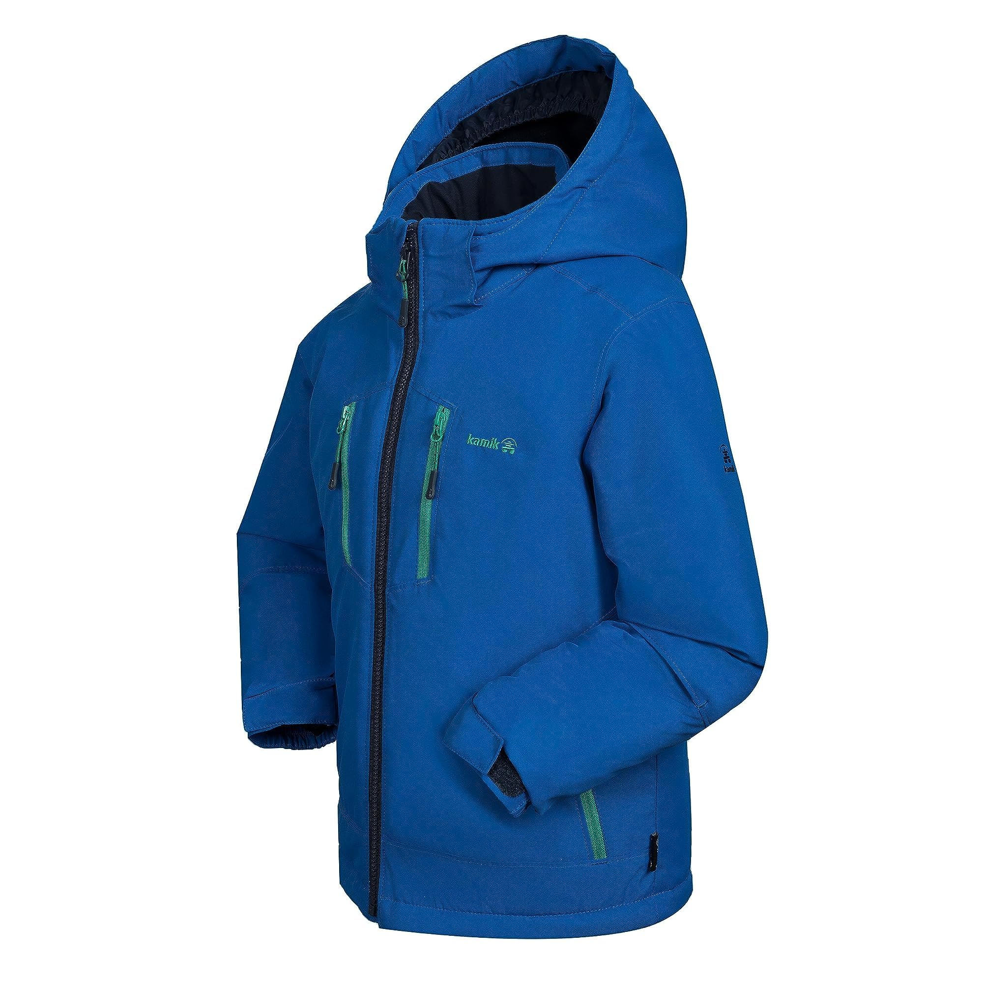 Kamik Boys Hux Insulated Winter Jacket for Toddler & Kids - Waterproof Snow Coat for Cold Weather - Perfect for Outdoor Play, Skiing & Winter Adventures
