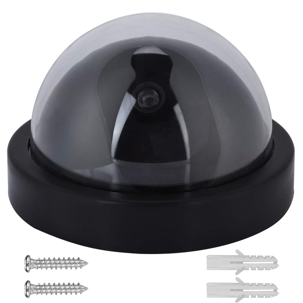 ASHATA Fake Security Camera with Flashing LED Light - Dummy Dome Surveillance Decoy for Home & Business Security - Indoor/Outdoor Use for Theft Deterrence
