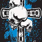 Blue Cross Skull