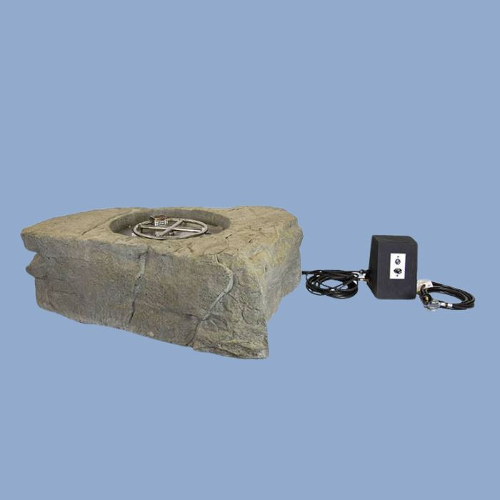 Aquascape Faux Stone Fire Pit - Outdoor Gas Fireplace for Patio, Backyard, and Garden - Perfect for Camping, BBQ, and Relaxing Evenings