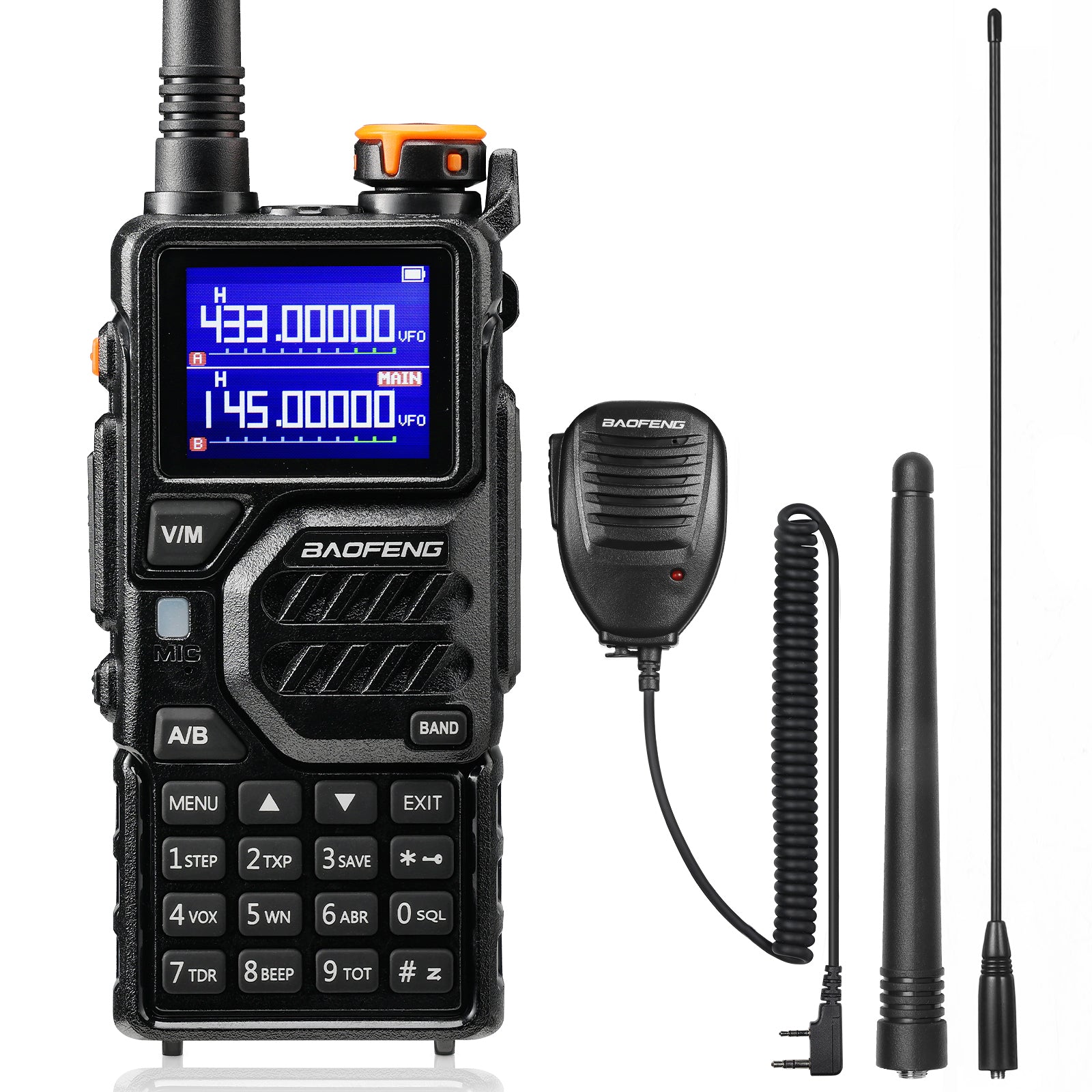 Baofeng K5 Plus Tri Band Ham Radio - 10W High Power VHF/UHF/1.25M Walkie Talkie with NOAA Weather Alert, 999 Channels, Frequency Copy & Scramble Function, 2500mAh Long Battery Life - Ideal for Outdoor Adventures, Emergency Communication, and Ham Radio Enthusiasts