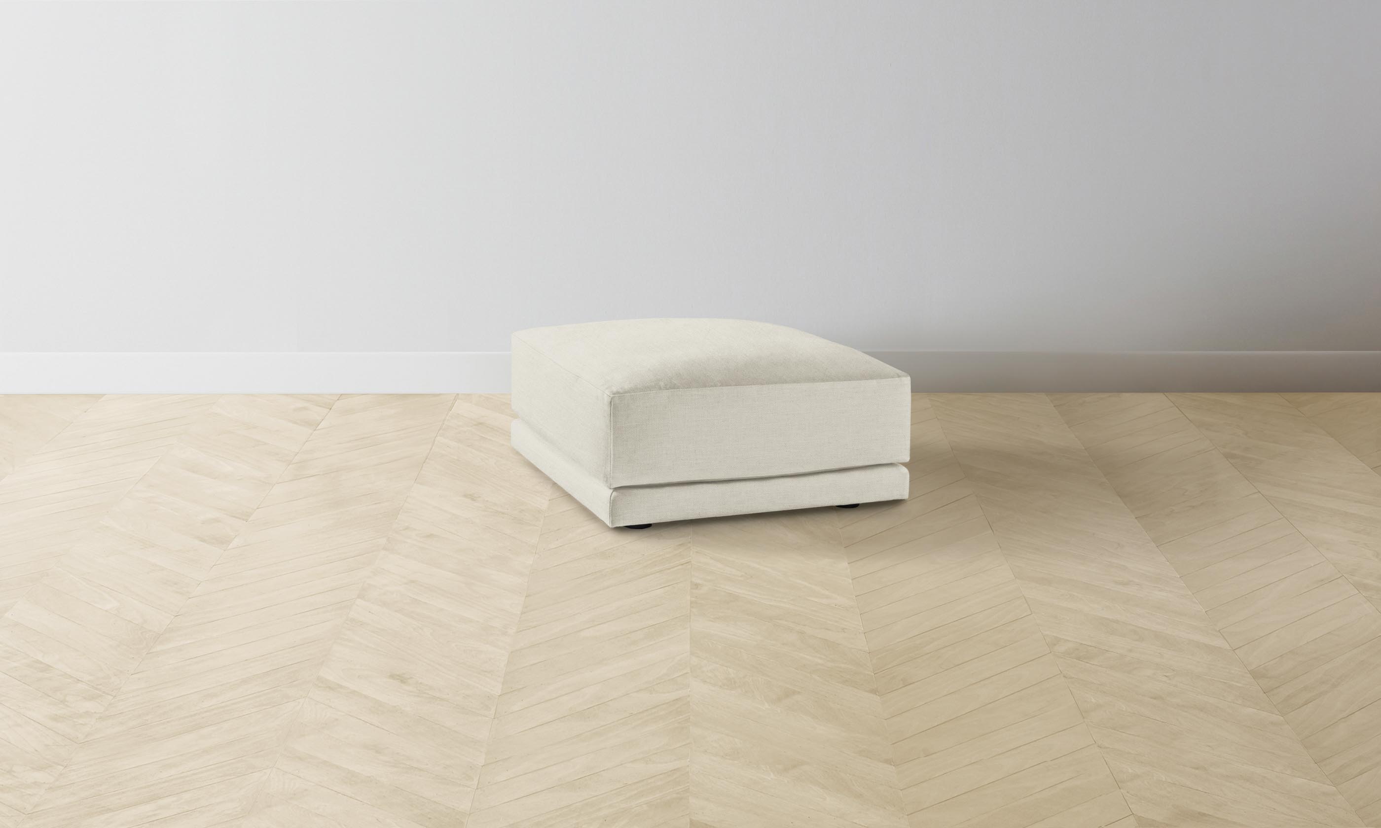 The Jones Ottoman - Premium Performance Linen Weave Fabric Footstool for Living Room, Bedroom & Nursery - Perfect for Relaxing, Extra Seating & Home Decor