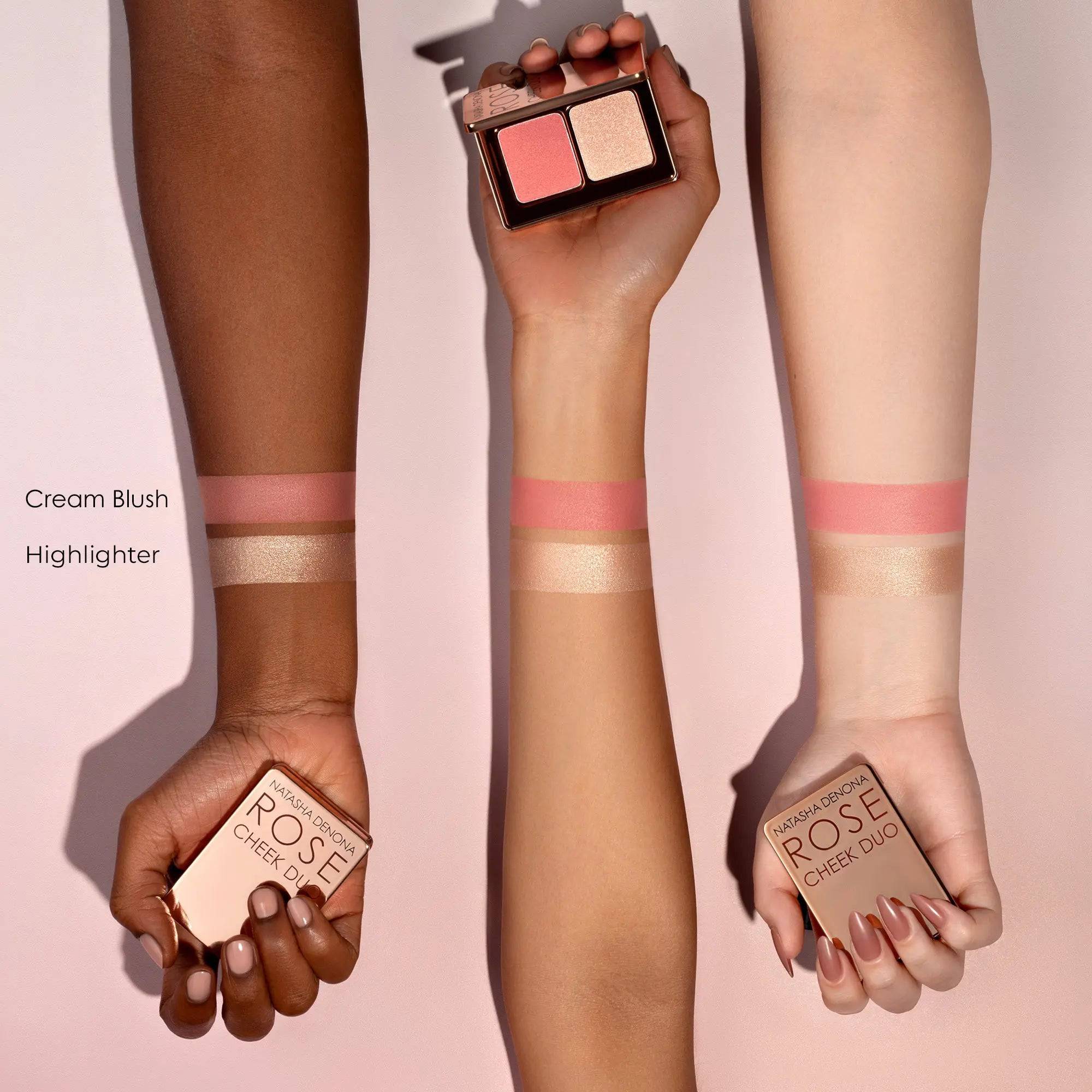 Mini Rose Cheek Duo Blush & Highlighter Set - Natural Pink Makeup for Glowing Cheeks - Perfect for Everyday Wear & Special Occasions