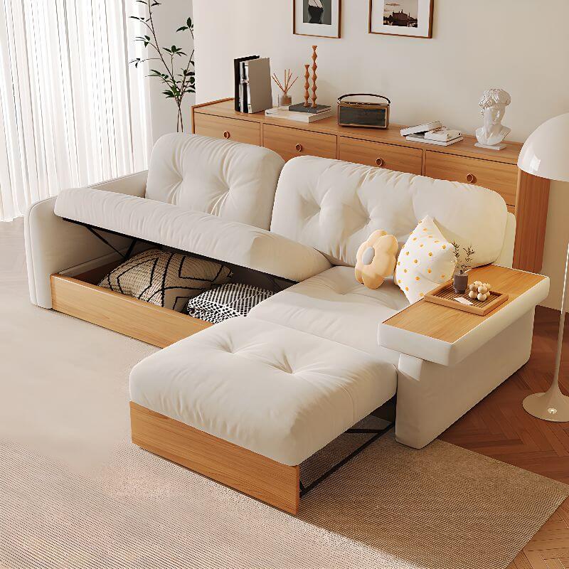 Trendy Solid Color Scratch-Resistant Sofa Couch with Storage - Comfortable 3-Seater for Living Room, Family Room & Small Spaces
