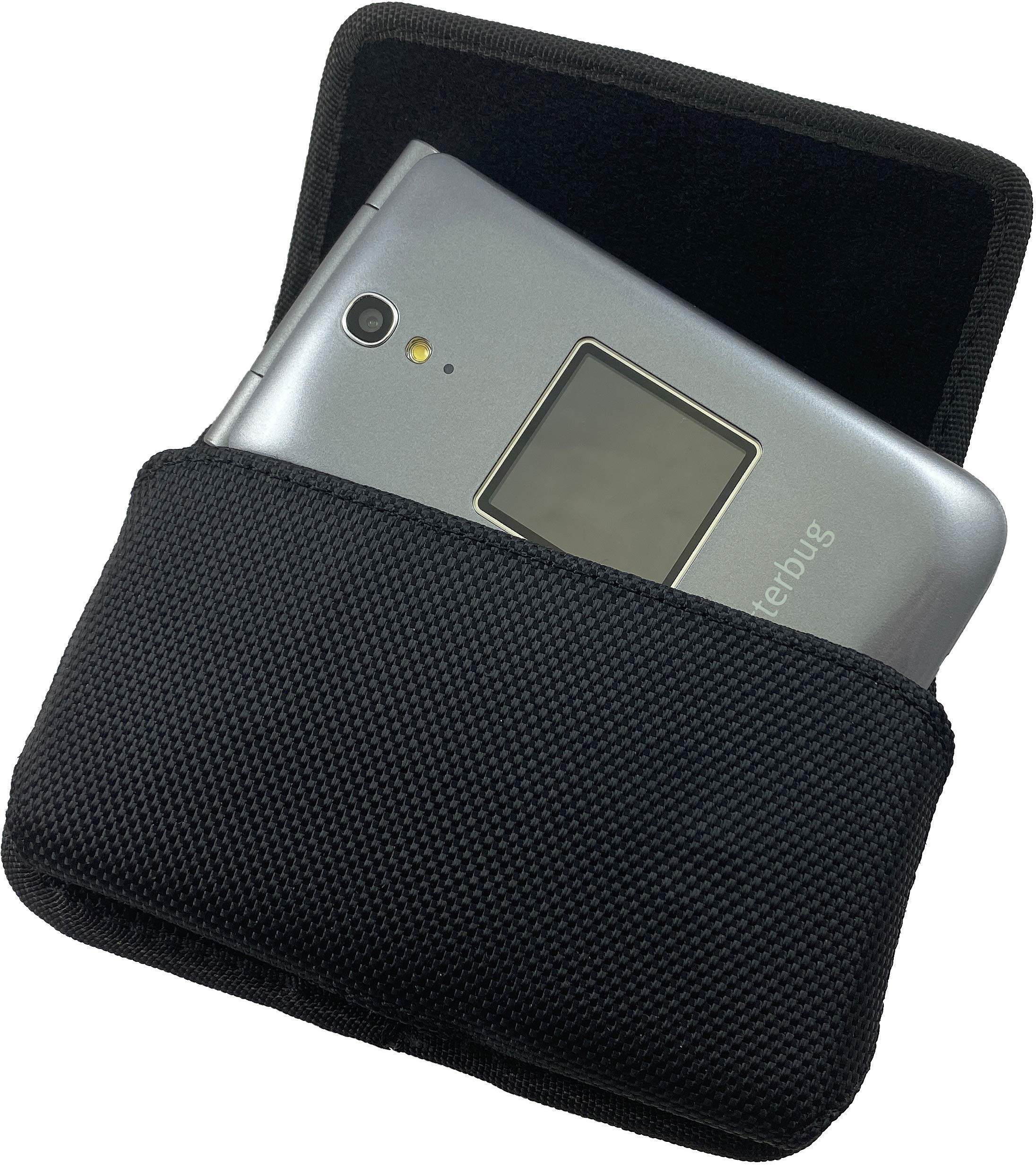 Durable Black Nylon Pouch Case with Belt Loop & Clip for TeleEpoch AT&T Cingular Flip Phone M3620 - Perfect for Outdoor Activities, Work & Everyday Protection