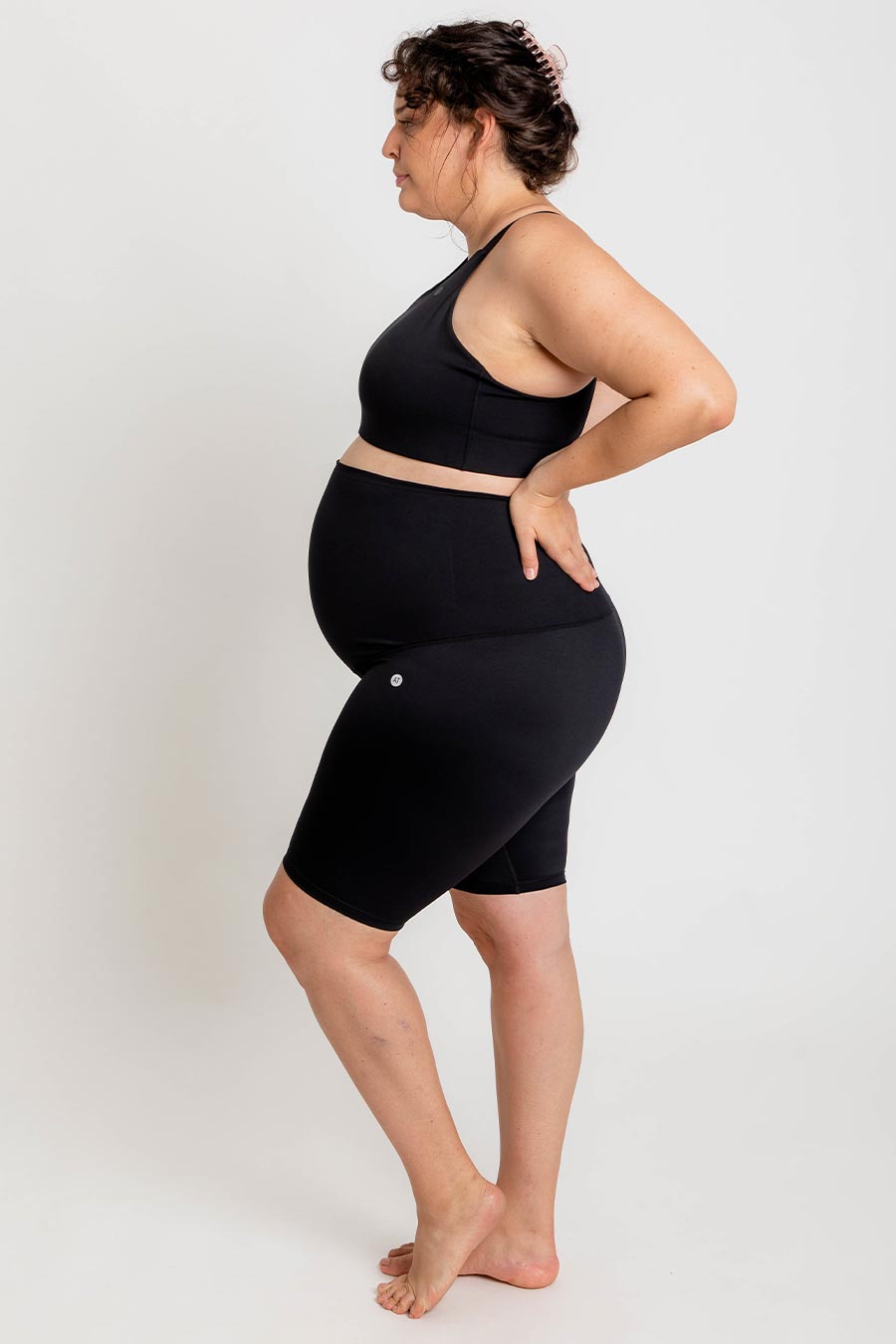 Best Maternity Support Bike Shorts for Pregnancy - Black - Perfect for Cycling, Yoga & Active Moms