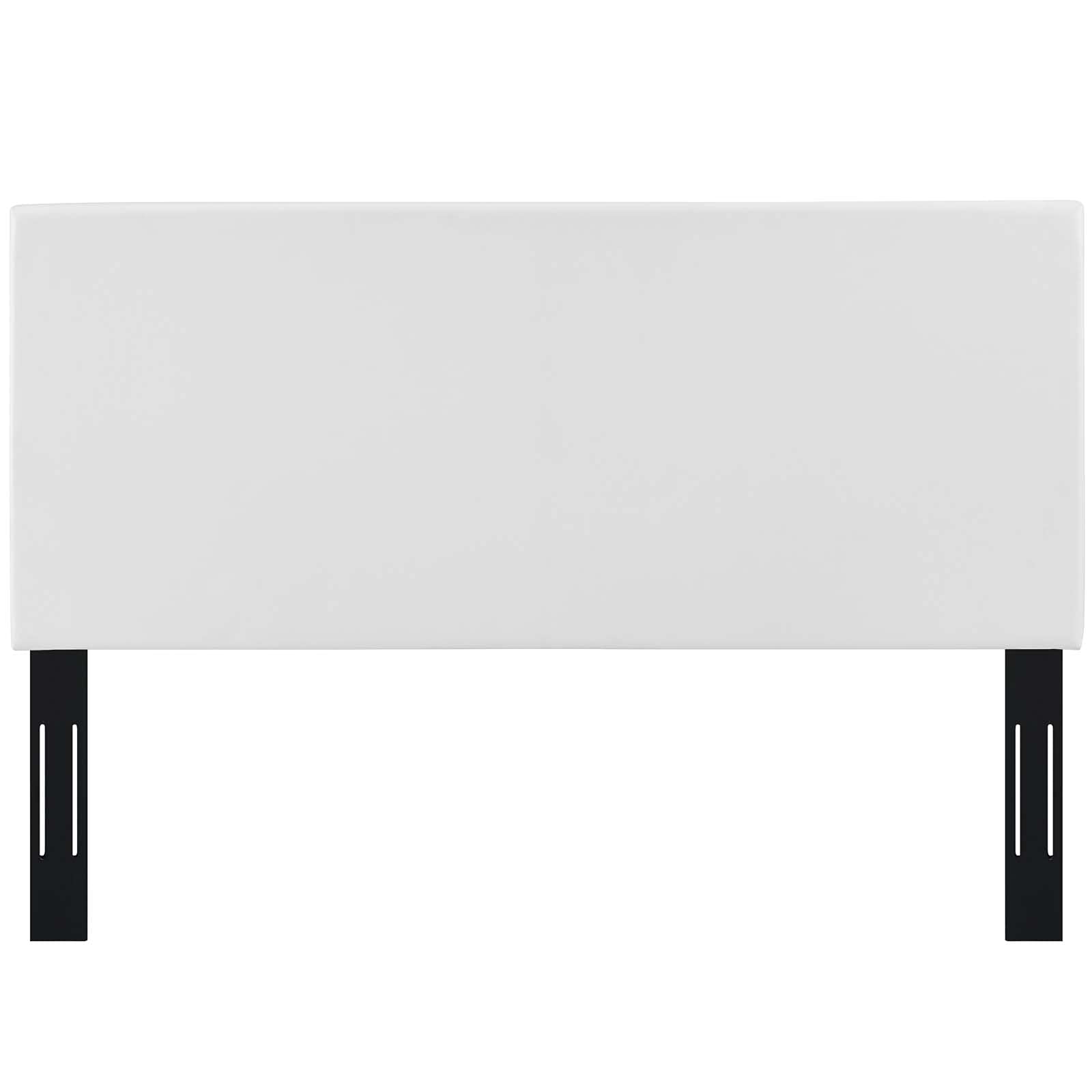 Modway Taylor California King Upholstered Faux Leather Headboard in White - Luxury Bedroom Decor for Modern Master Suites