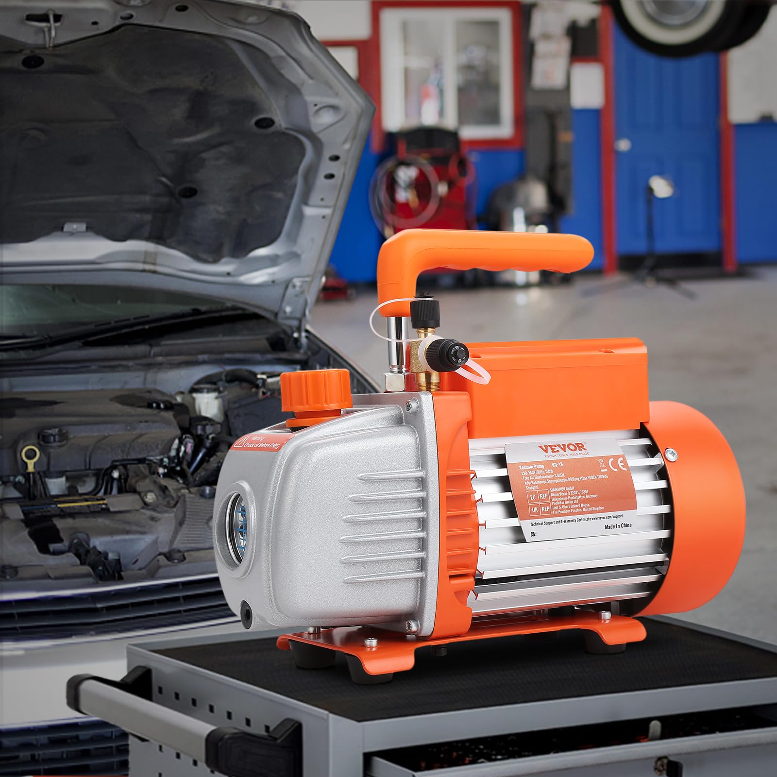VEVOR 1/5 HP Single Stage Vacuum Pump, 3.5 CFM, 120V AC Air Conditioning Vacuum Pump with 1/4